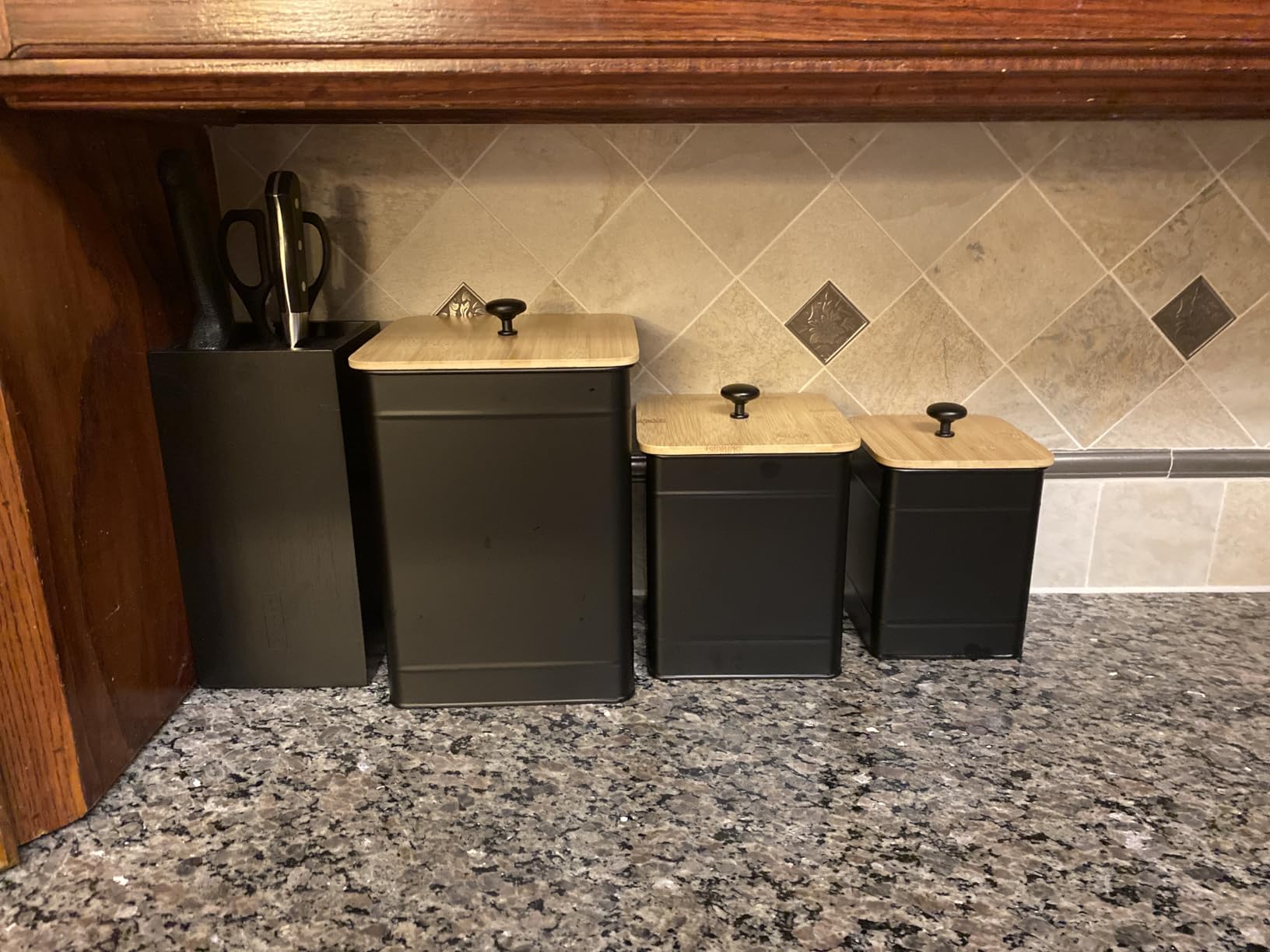 Kitchen Canisters for Countertop Set of 4 w/ Chalkboard Labels & Marker Pen customer photo 1