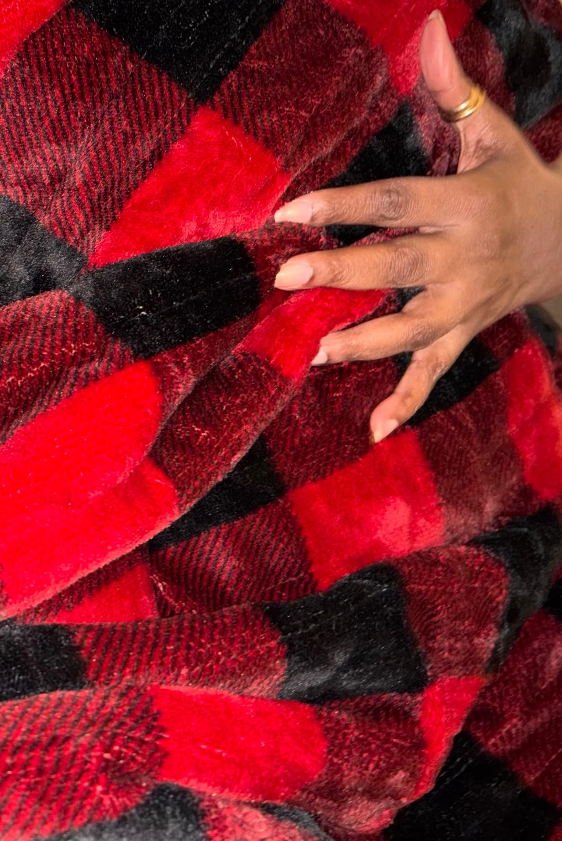 Electric Heated Sherpa Buffalo Plaid Christmas Throw 8 Heating Levels customer photo 2