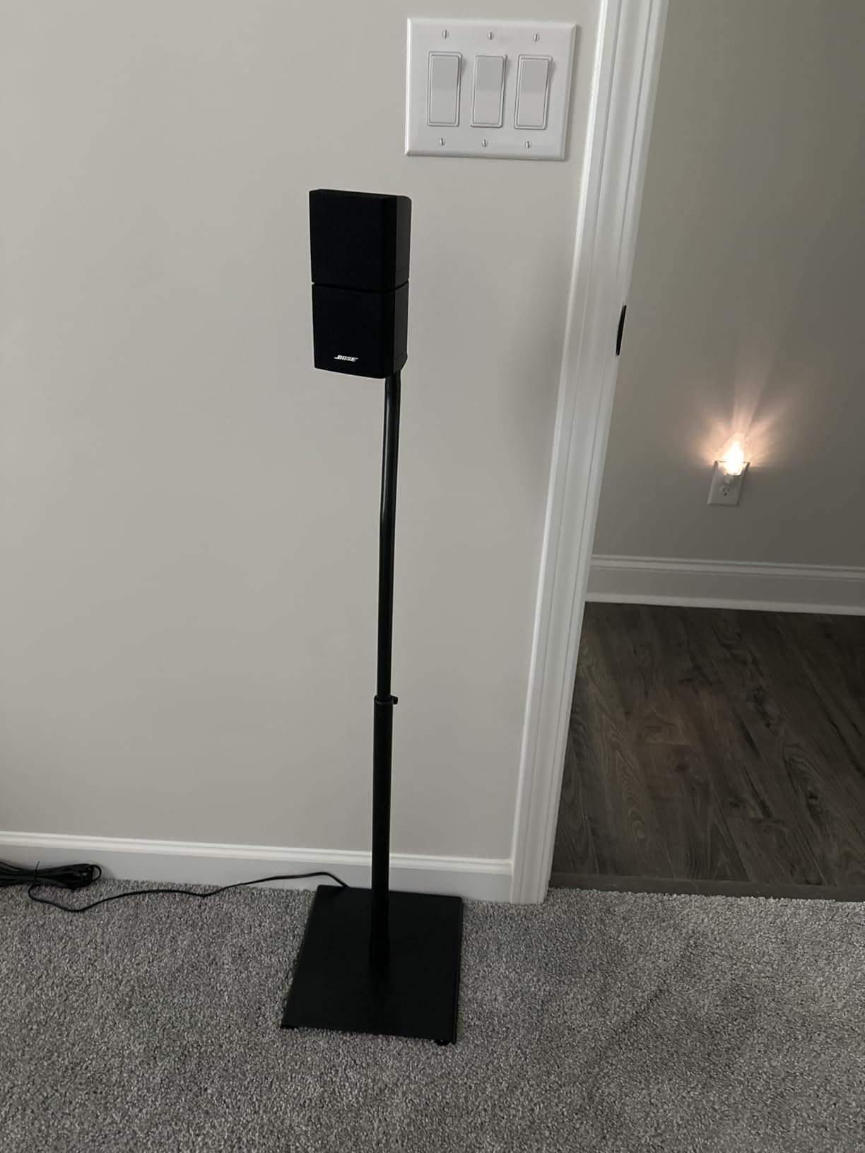 USX MOUNT Bookshelf Speaker Stands Pair, Height Adjustable Extends 32-42 inch for Rear Surround Sound Speakers, Floor Satellite Speaker Stands for Vizio Bose Sony JBL Klipsch Polk, Max Load 11 lbs customer photo 2
