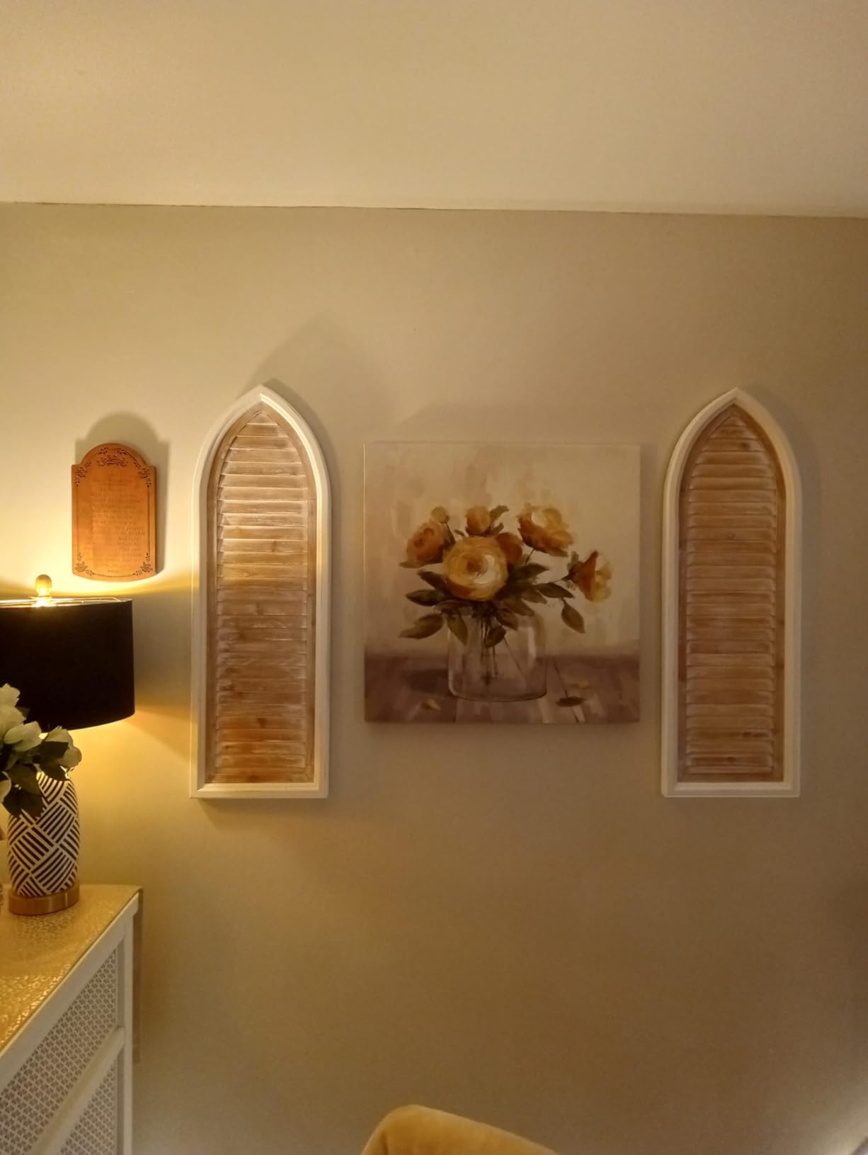 Sintosin Farmhouse Wood Shutters for Windows Inside 12 X 35 Inch customer photo 1