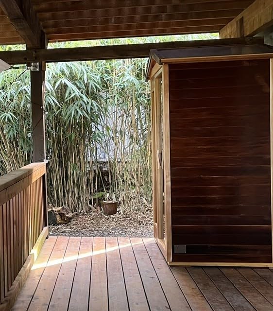 Smart Indoor Home Sauna 0-5mG Ultra Low Emf Far Infrared Sauna 2-3 Person, 1520w Hemlock Wooden Saunas Room with APP & LCD Control Panel, Bluetooth Speaker, Chromotherapy Lights, Thermal Cover customer photo 2