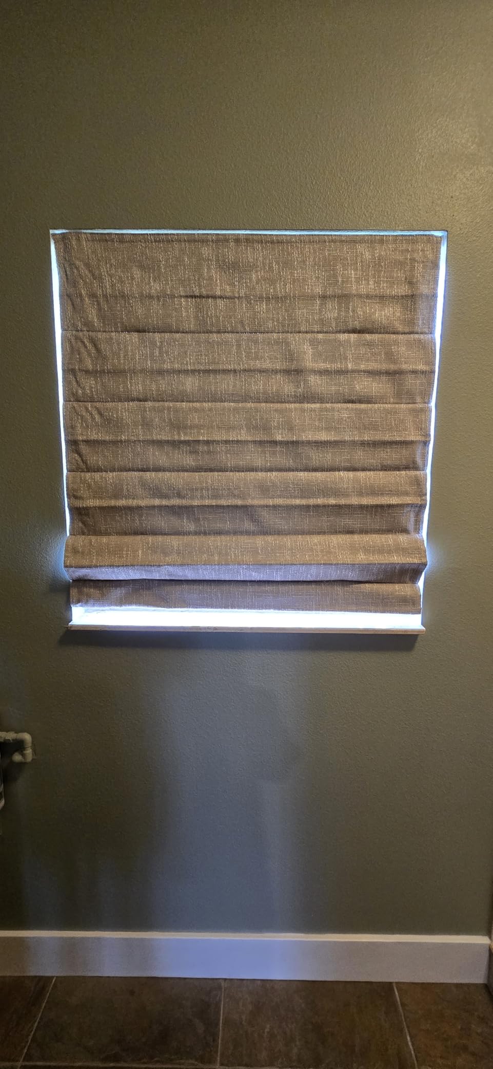 UNISHADES No Drill Cordless Roman Shades, Room Darkening, 31×64 in Beige customer photo 1