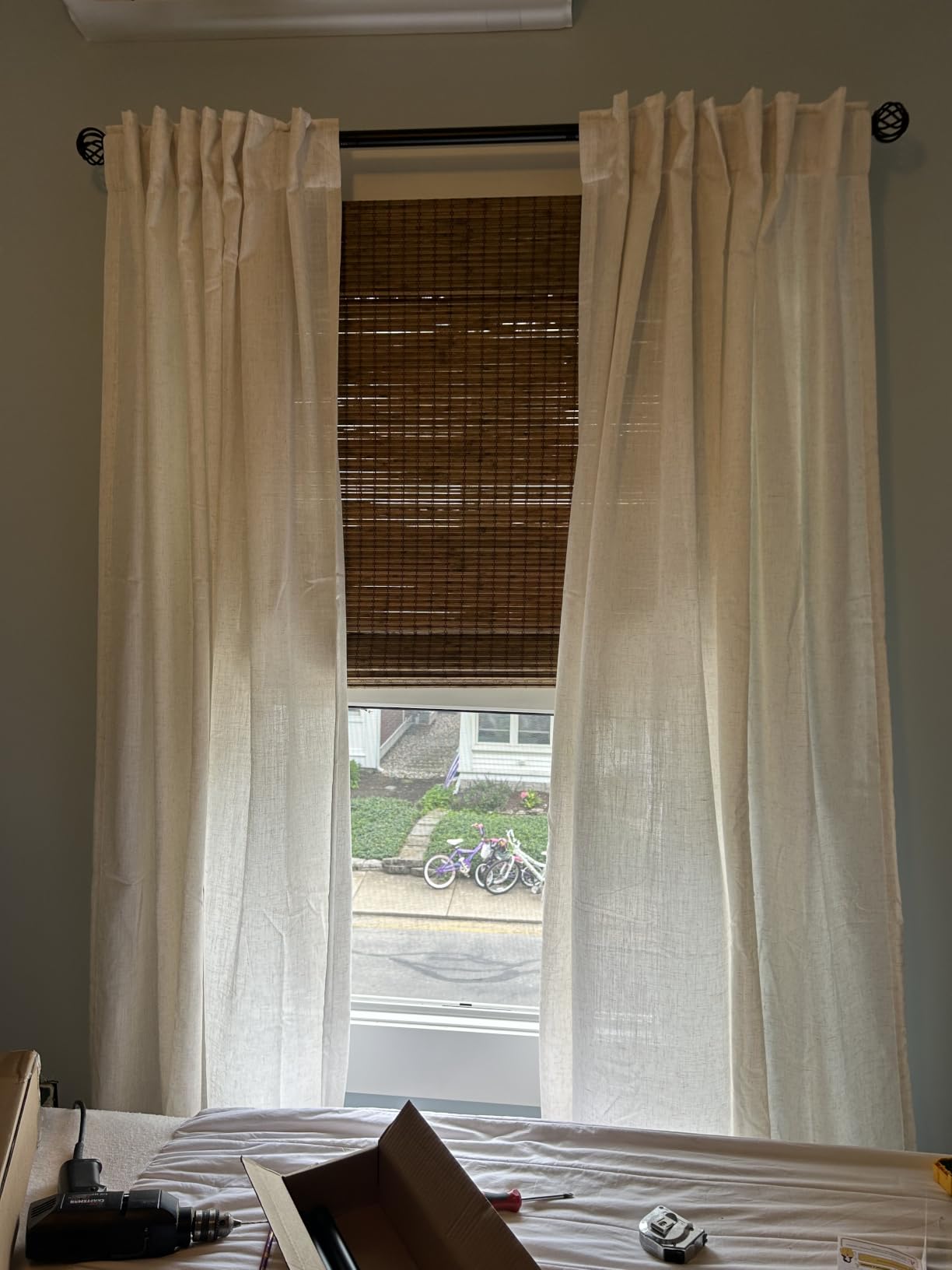 LazBlinds Cordless Bamboo Roman Shades, 34.5x48, Highfield Teak customer photo 2