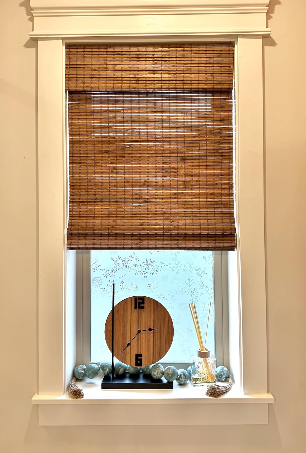 Cordless Bamboo Roman Shades w/Valance, 22.5