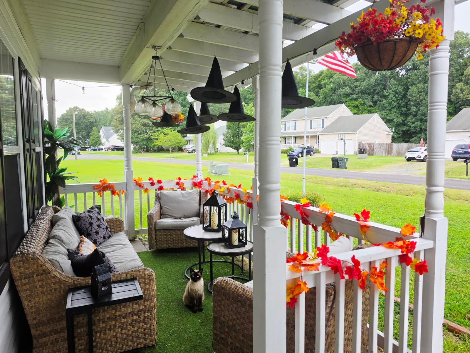 12 PCS Halloween Witch Hats, Black Hanging Witch Hats Porch Yard Decor customer photo 2