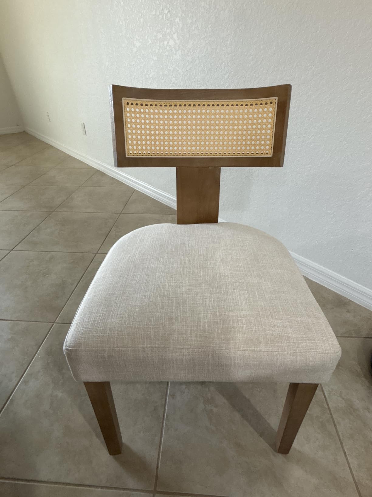 HNY Mid Century Modern Dining Chairs Set of 2, Upholstered Linen Kitchen & Dining Room Chairs with Ergonomic Curved Backrest, Solid Wood Legs, Farmhouse Accent Chair for Home, Apartment, Beige customer photo 2