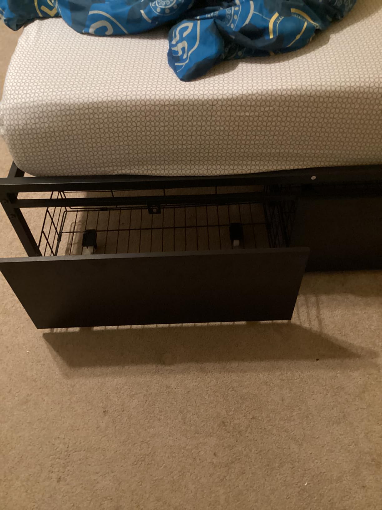 Furnulem Queen Bed Frame with Storage Headboard and LED Lights, 2 Drawers | Charging Station, USB Port, Easy Assemble, Noise Free, No Box Spring Needed, Black customer photo 1