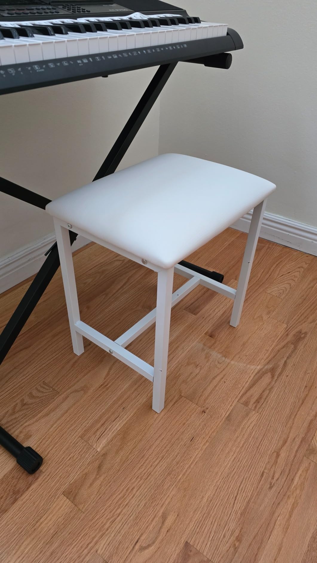 Small Vanity Stool, Cute Vanity Stools with Cushion, White Makeup Vanity Chair for Small Spaces, Living Room, Bedroom, Bathroom, Entryway, Ottoman Foot Rest for Couch Sillas Modern customer photo 1