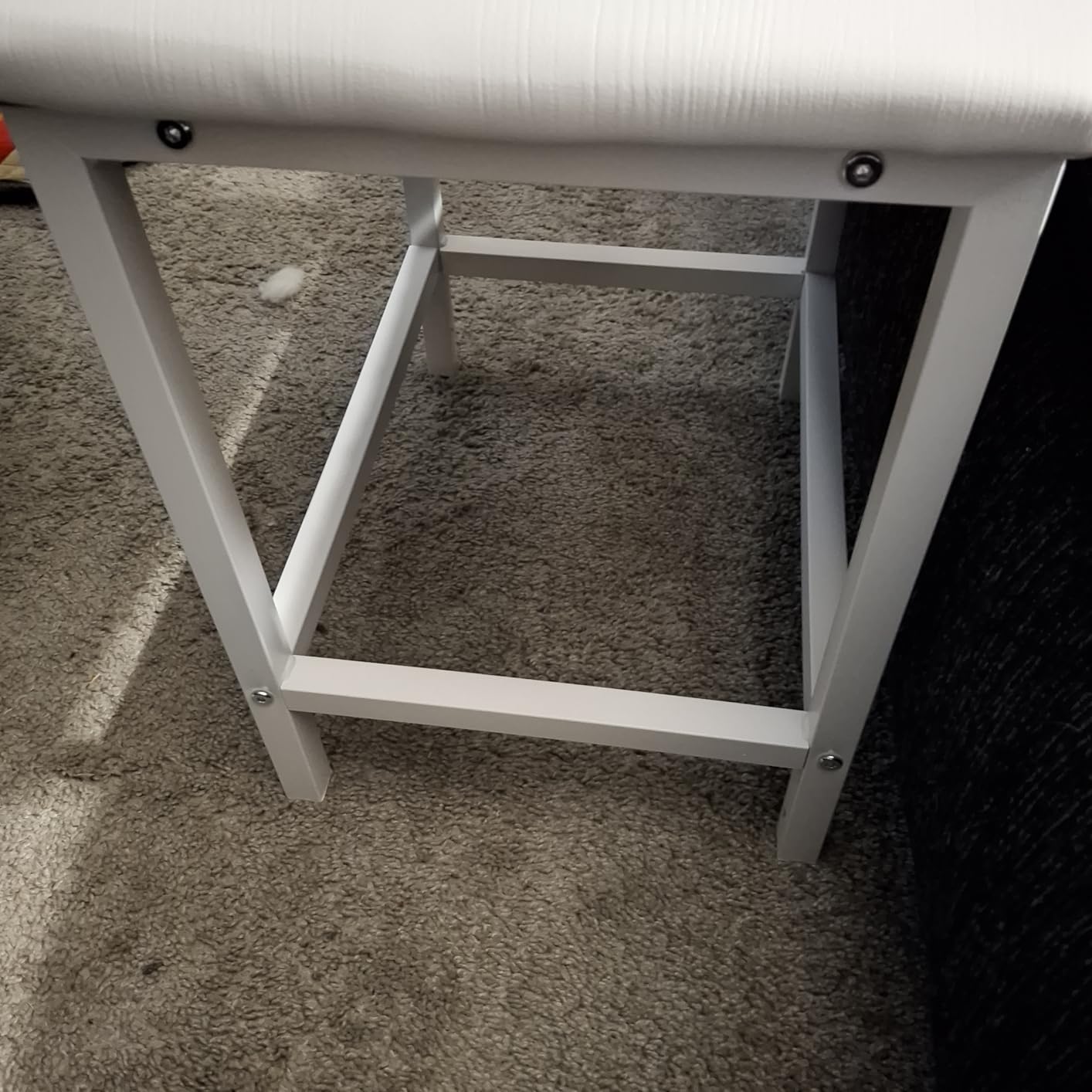 Small Vanity Stool, Cute Vanity Stools with Cushion, White Makeup Vanity Chair for Small Spaces, Living Room, Bedroom, Bathroom, Entryway, Ottoman Foot Rest for Couch Sillas Modern customer photo 2