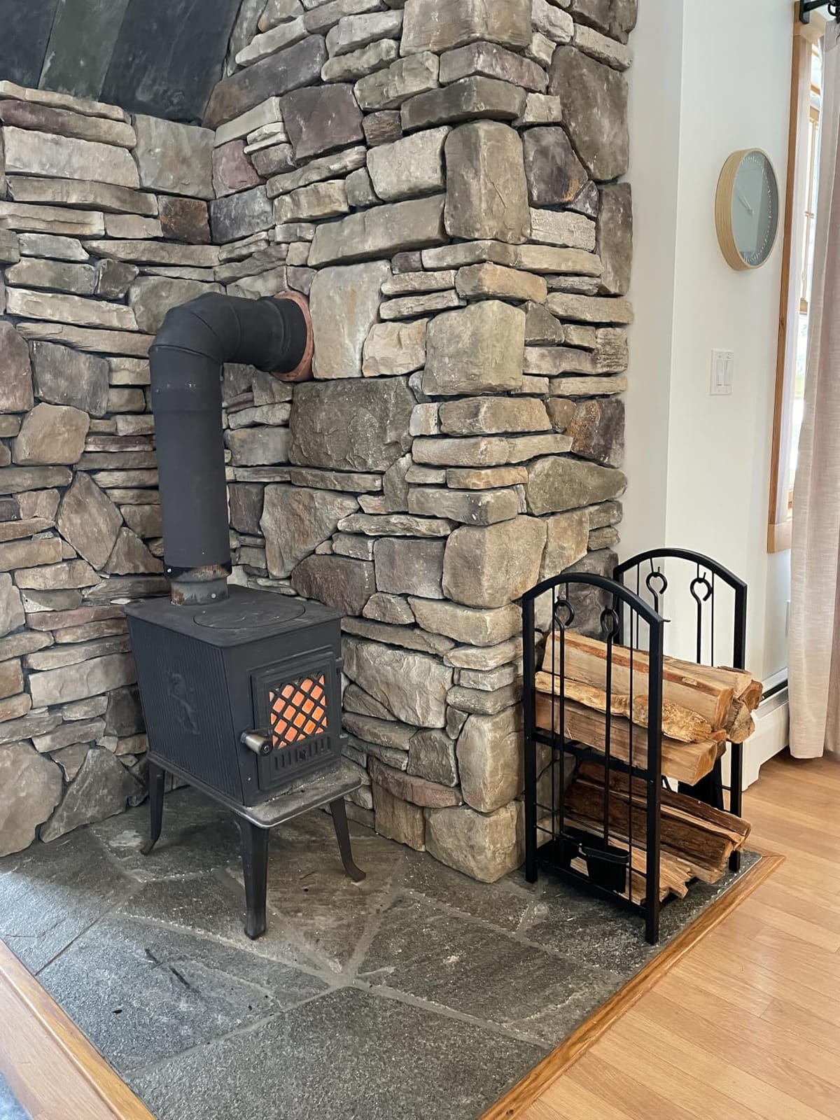 Fire Beauty Wrought Iron Firewood Log Rack with 4 Pcs Fireplace Tools Black customer photo 2