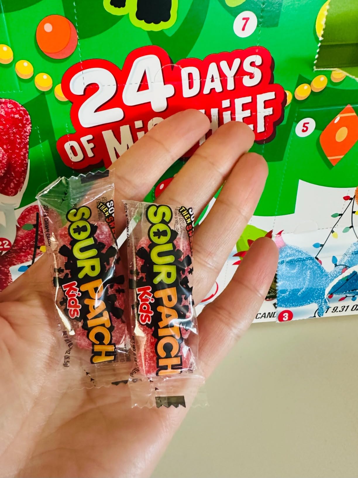 SOUR PATCH KIDS Soft & Chewy Candy Holiday Advent Calendar, 24 Days customer photo 1