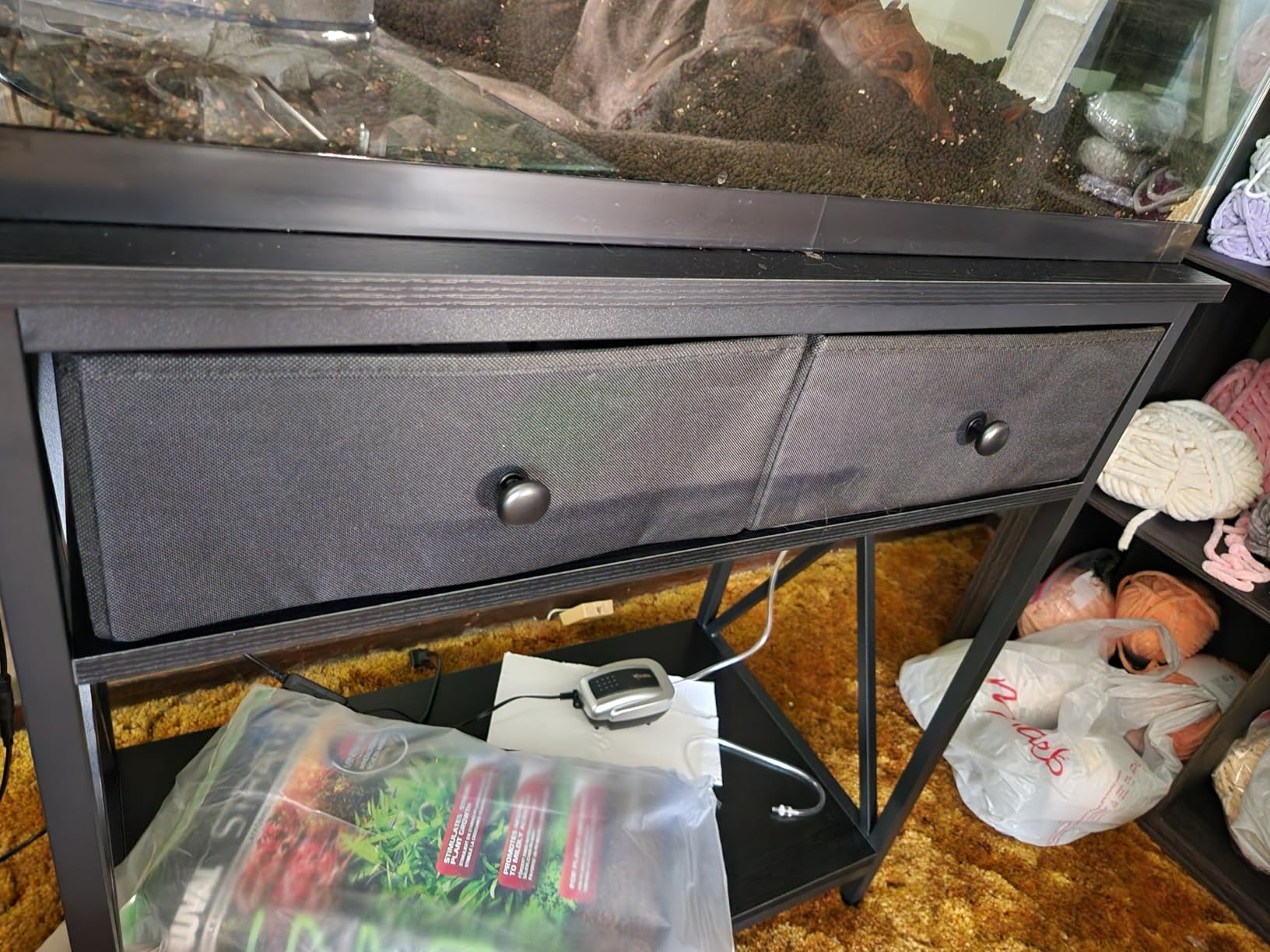 Fish Tank Stand with Drawer,20-29 Gallon Aquarium Stand Easy Assemble customer photo 1
