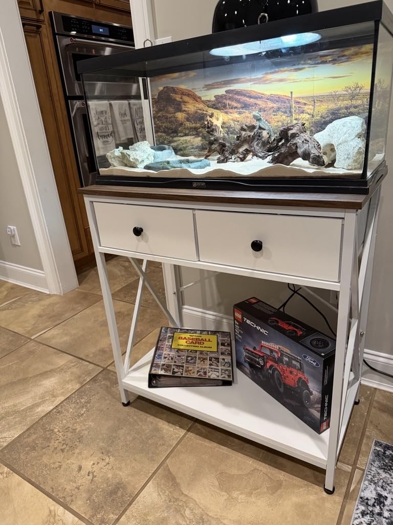 Fish Tank Stand with Drawer,20-29 Gallon Aquarium Stand Easy Assemble customer photo 2