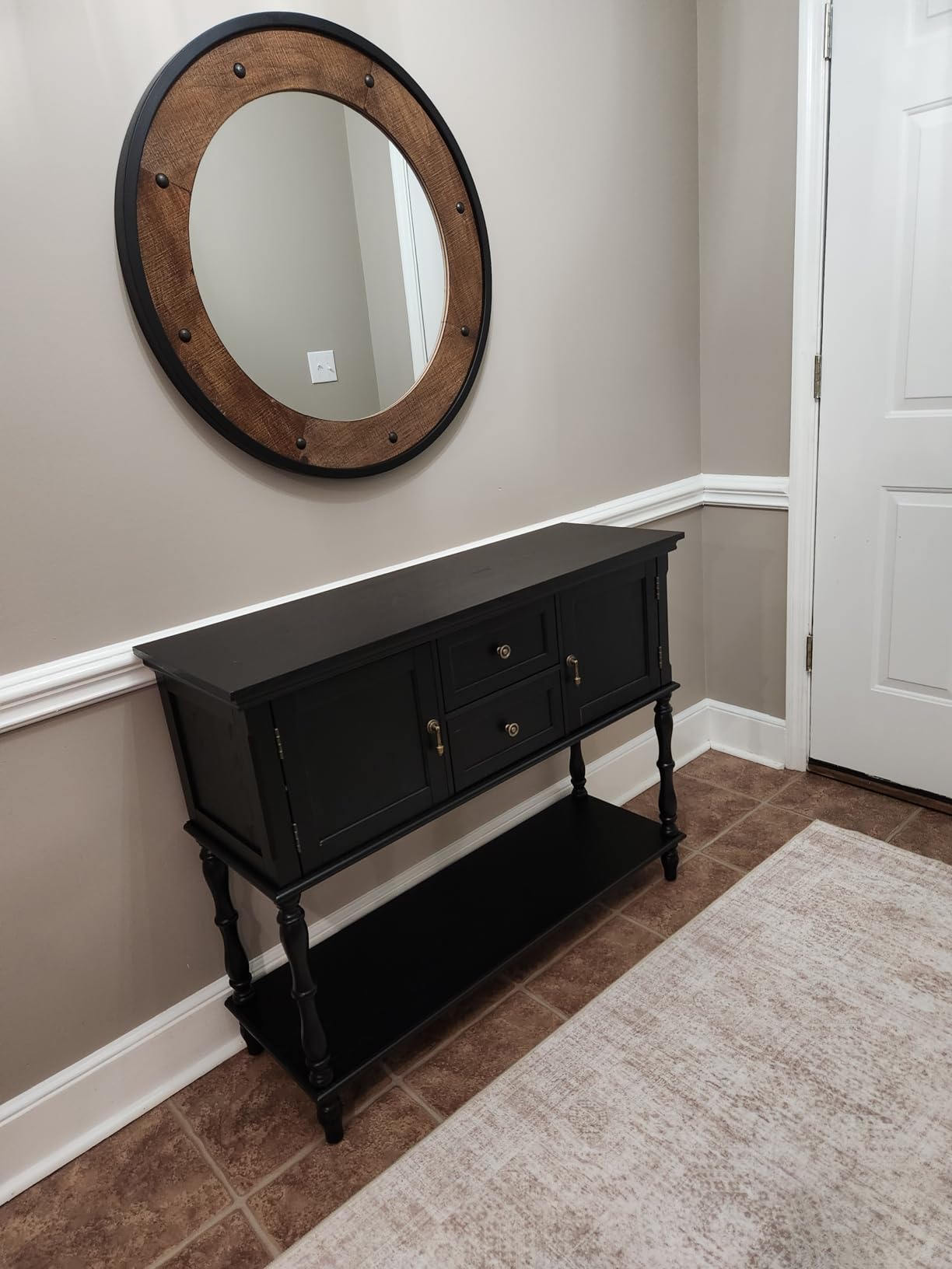 ARTPOWER Console Table with 2 Drawers, Retro Entryway Table with 2 Door customer photo 1