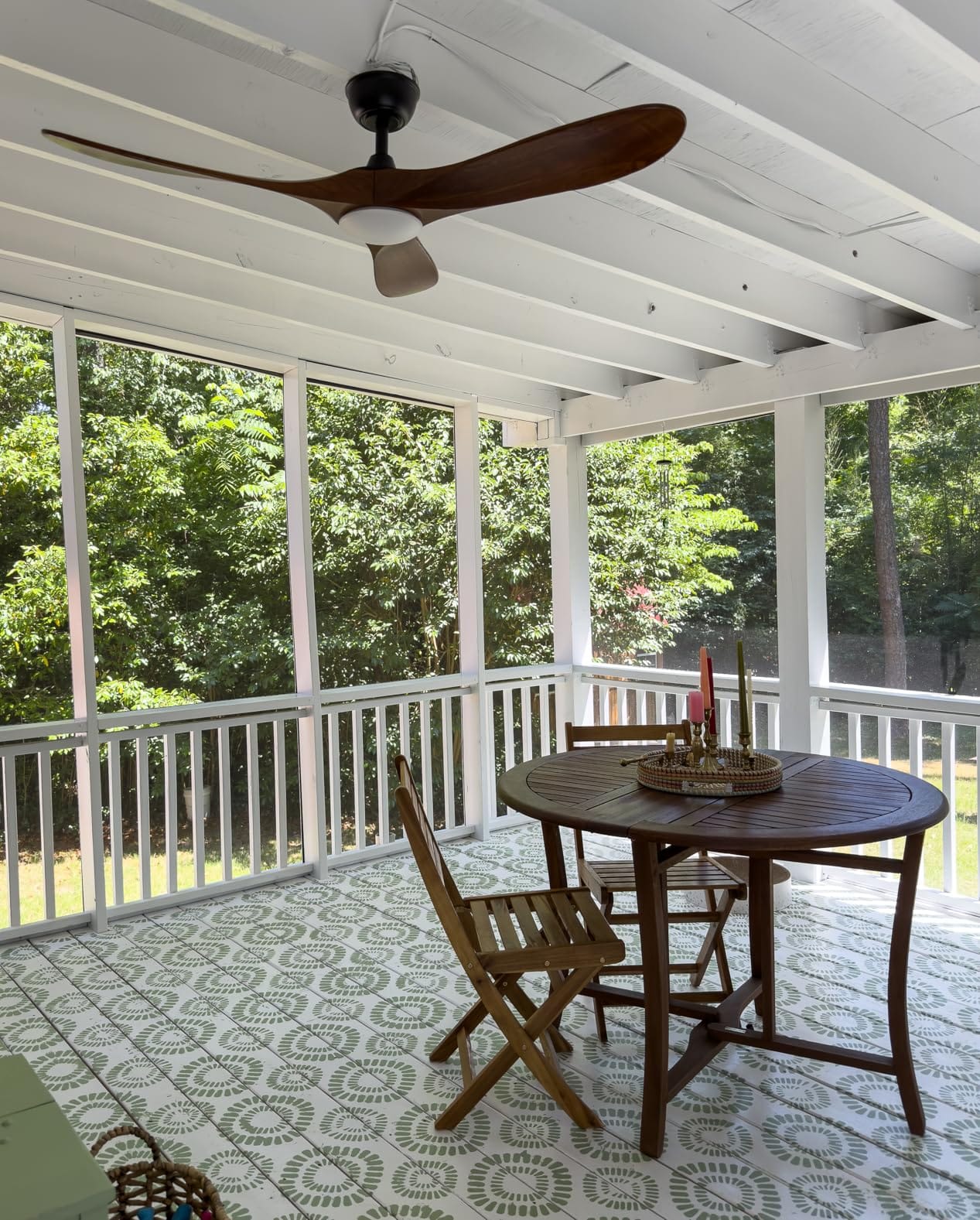 Haipeel 52 Inch Outdoor Ceiling Fan with Light and Remote, Solid Wood customer photo 1