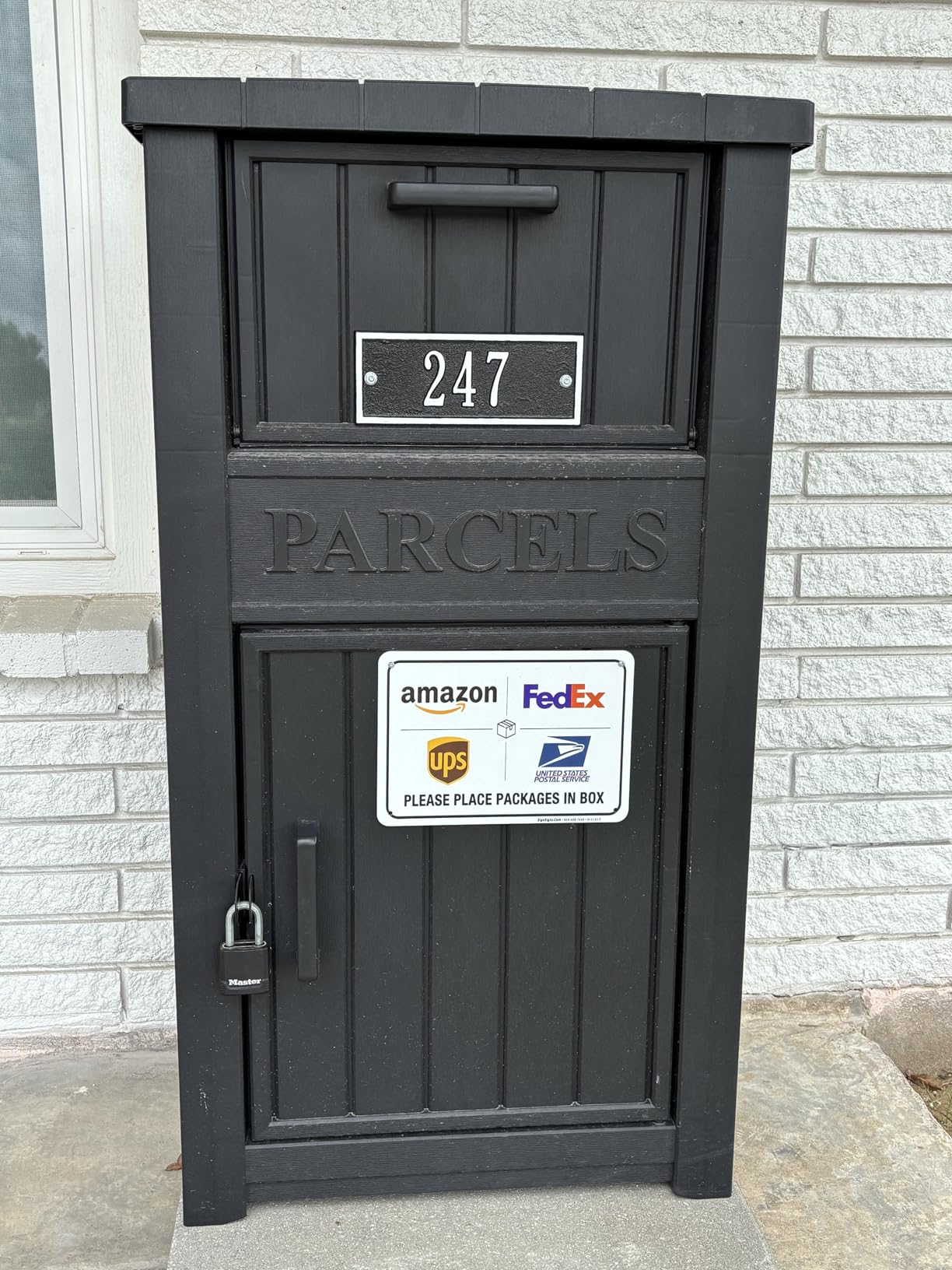 LHBGO Package Delivery Box for Outside, Outdoor Storage with Lockable Secure, Anti-Theft Parcel Drop Boxes Outdoor Package Delivery and Waterproof for Porch, House, Curbside customer photo 2
