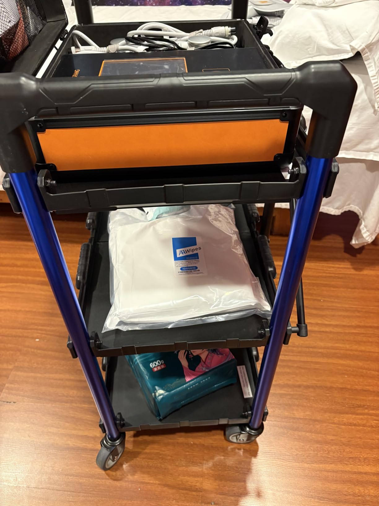 WORKPRO 3-Tier Collapsible Utility Cart, 210 LBS Cart with Wheels customer photo 2