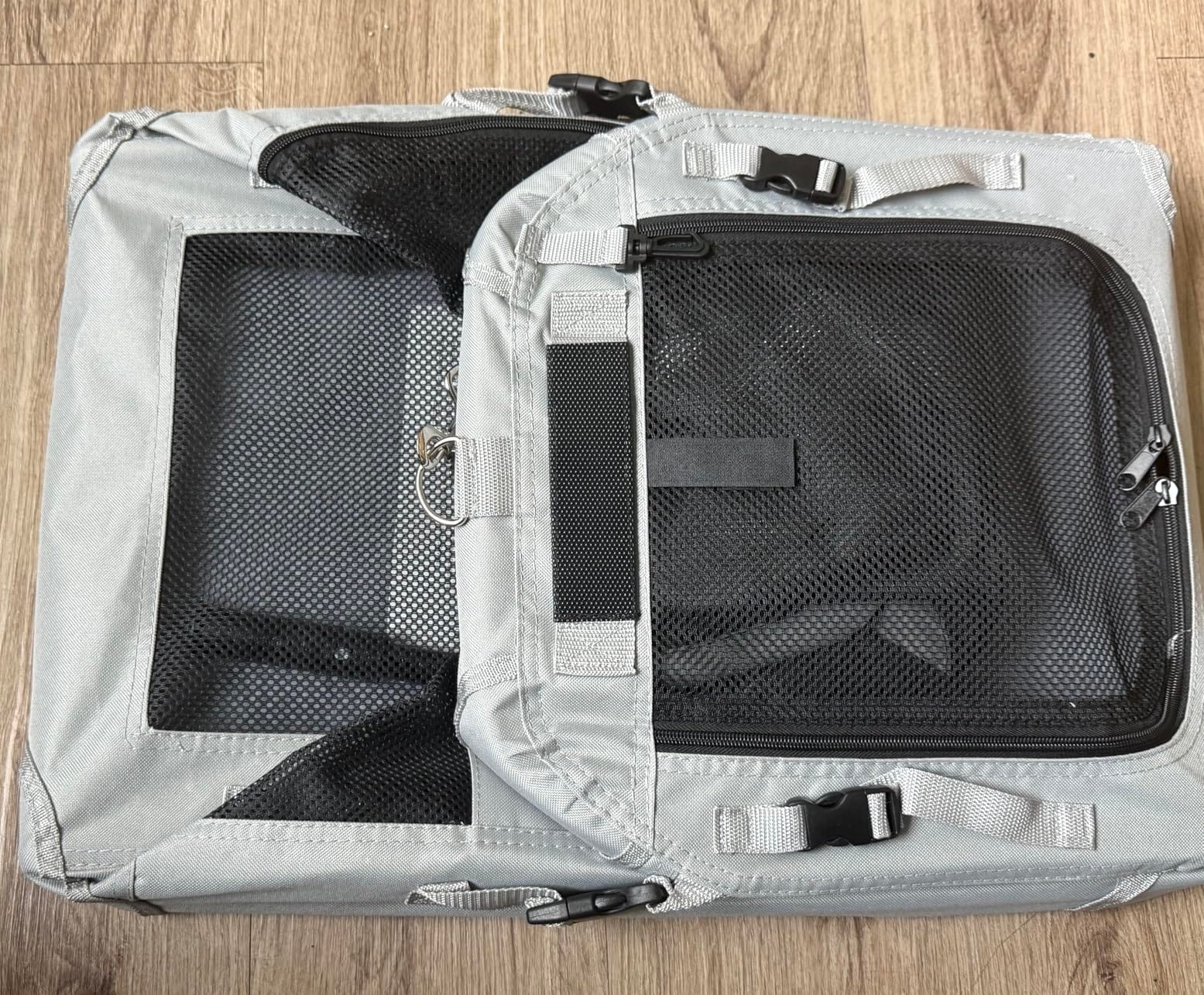 Extra Large Cat Carrier for 2 Cats, Collapsible Soft Sided Pet XL Crate for Large Mudium Big Cat 20lbs+, Car Travel Portable Bag for Long Trips Ride 24