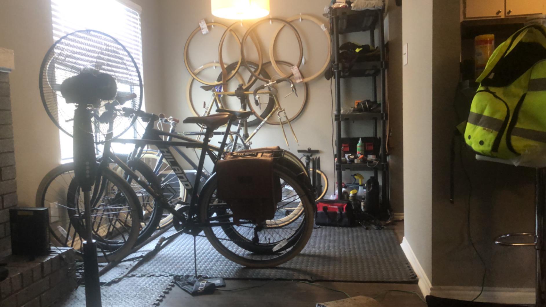 Simple Houseware 5-Bike Adjustable Floor Storage Rack for Garage, Black | Bicycle Parking Stand Organizer for Road and Kids Bikes customer photo 1