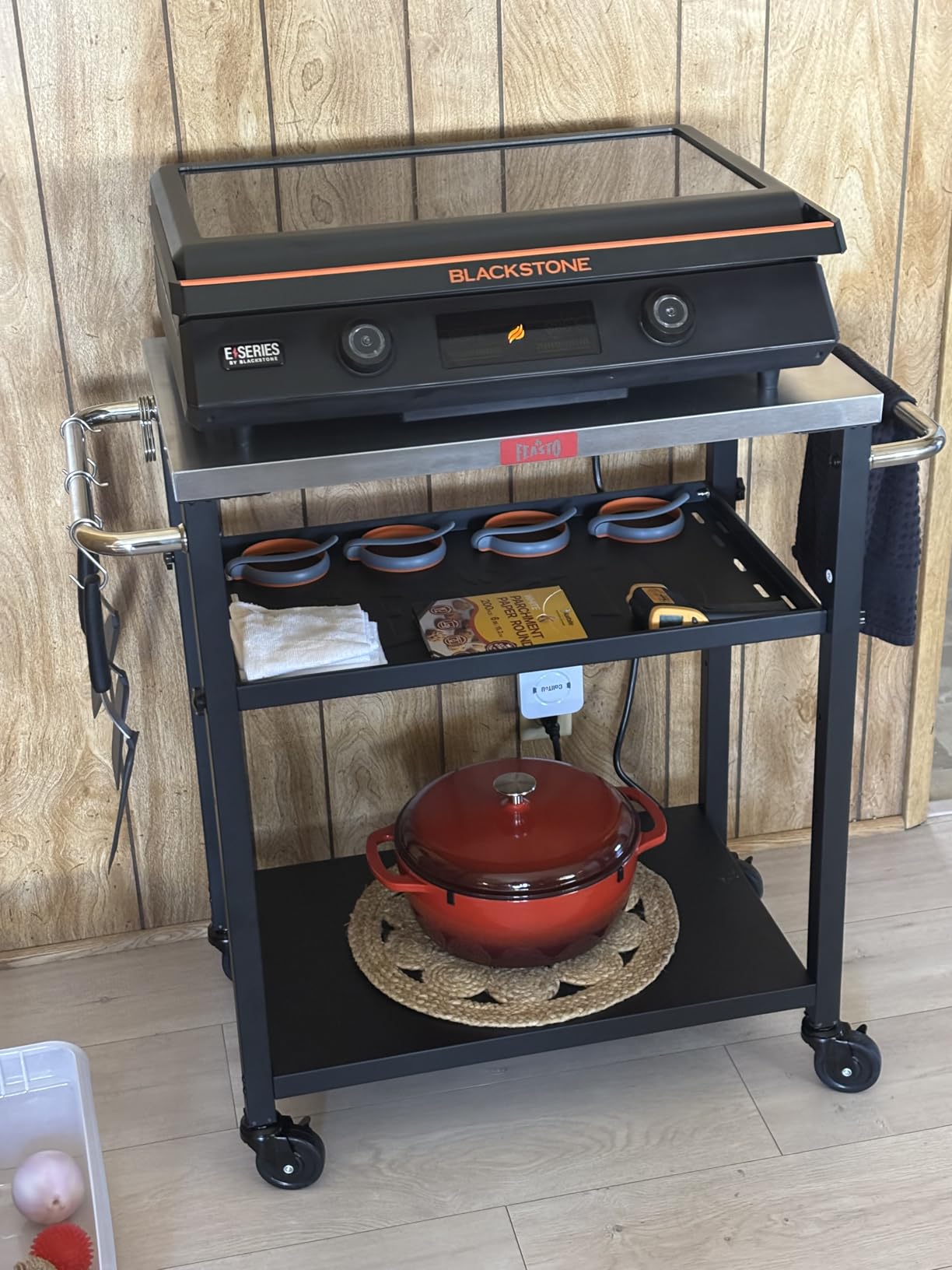 Feasto Outdoor Kitchen Island with Cabinet, 74” x 26” Rolling Grill Table customer photo 1