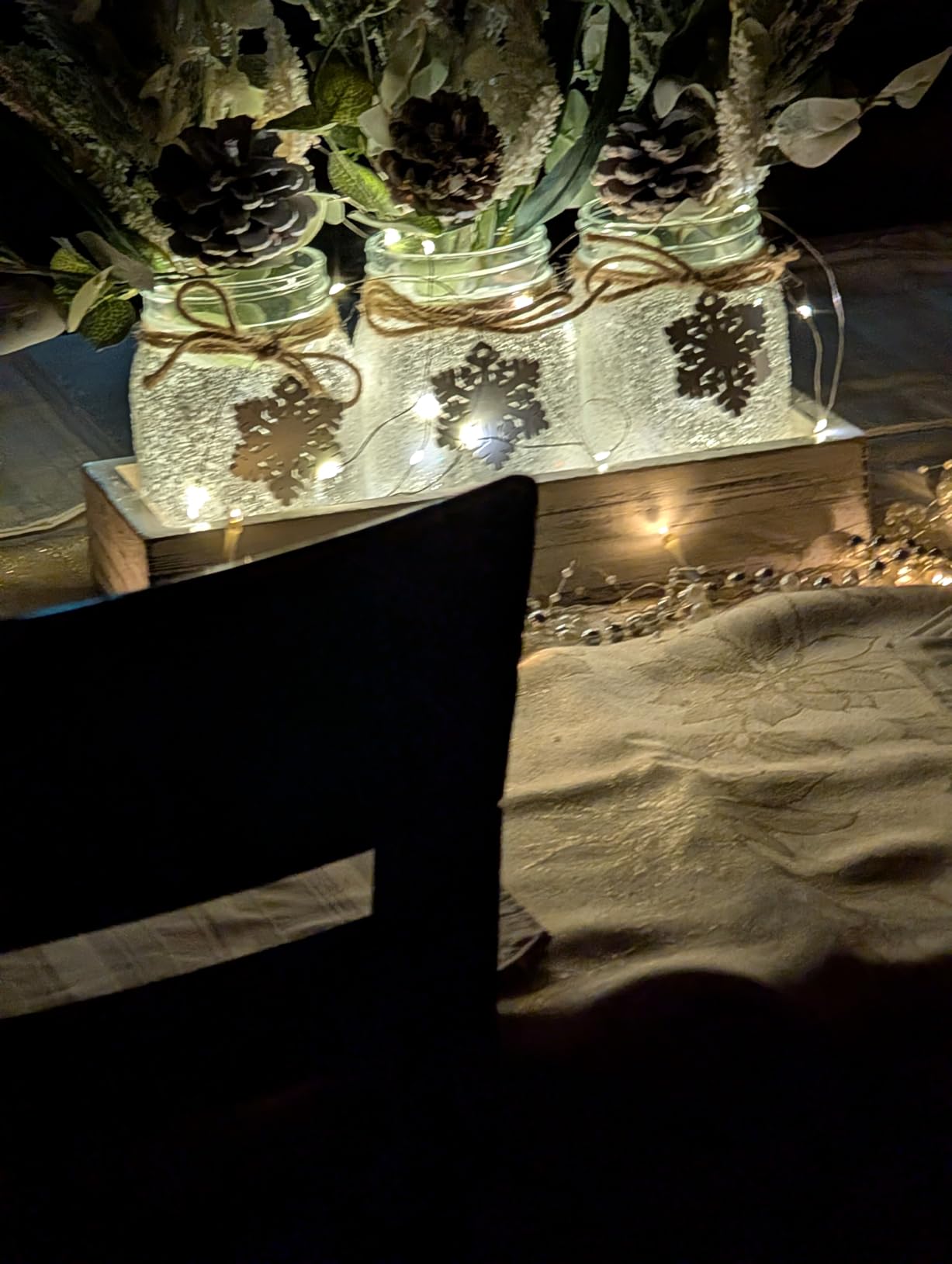 Mason Jar Christmas Table Decor, Winter Xmas Centerpieces for Tables customer photo 1