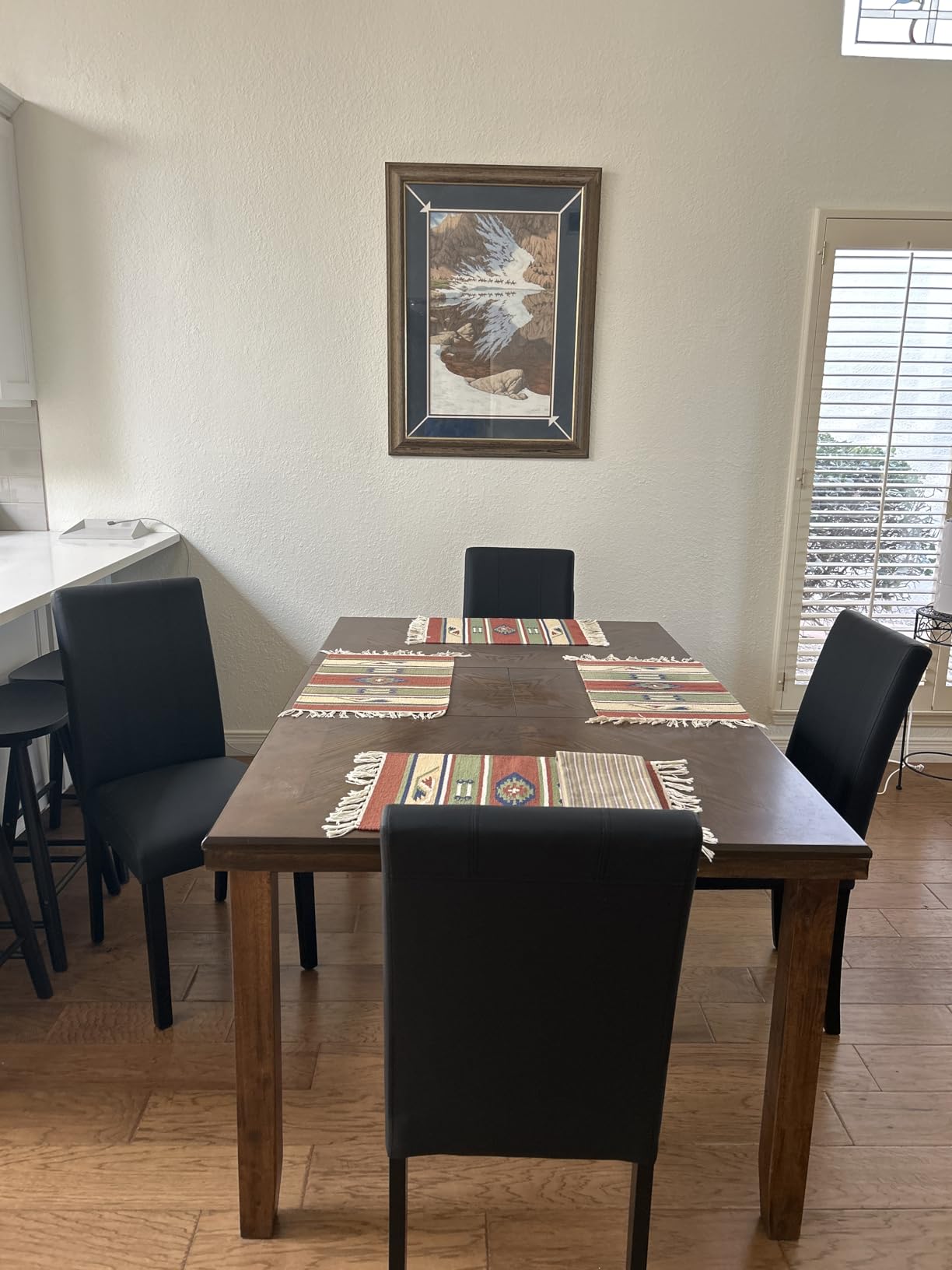 CHUN YI Dining Chairs Set of 4, Faux Leather Dining Room Chairs, Upholstered Modern Kitchen Parsons Chairs for Dining Room with Sturdy Wood Legs, Black (Only Chair) customer photo 2