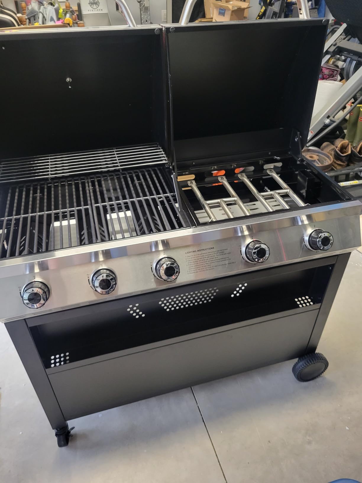 Sophia & William Propane Gas Grill and Griddle Combo, Dual Outdoor BBQ customer photo 2