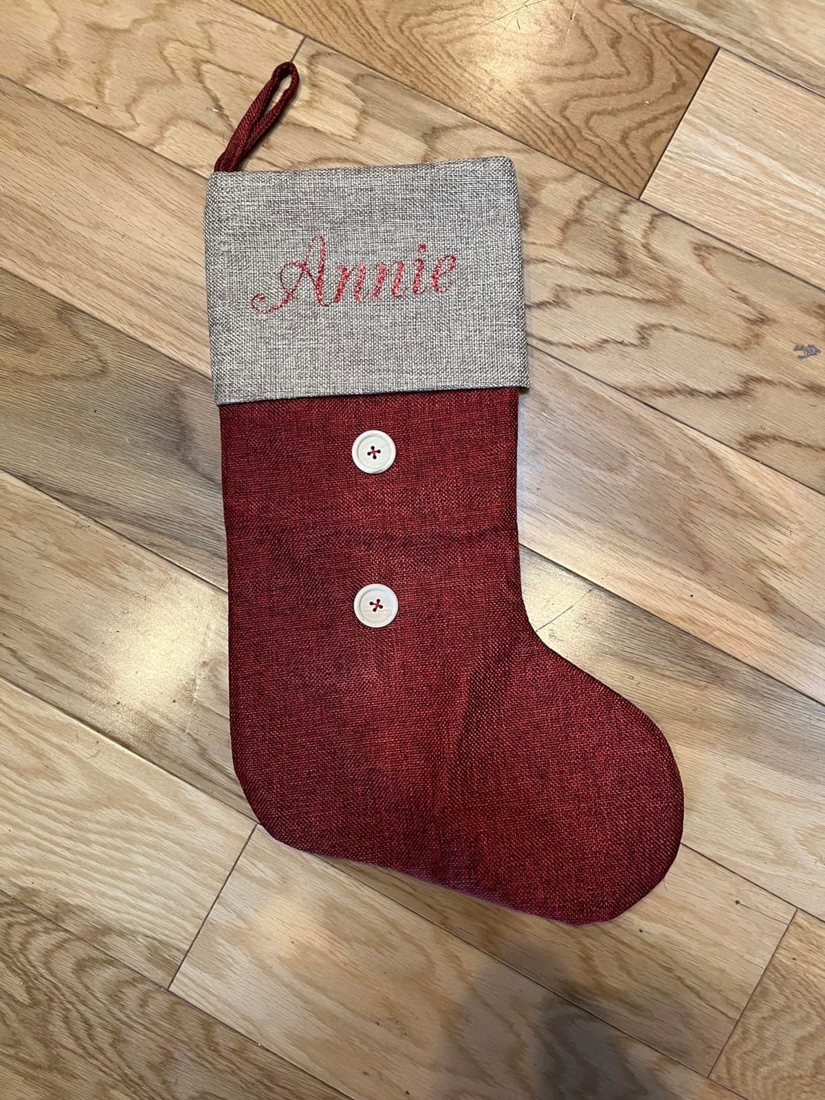 ELEGANTPARK Burlap Christmas Stocking 4 Pack, Buffalo Plaid Cuff 20 Inch customer photo 2