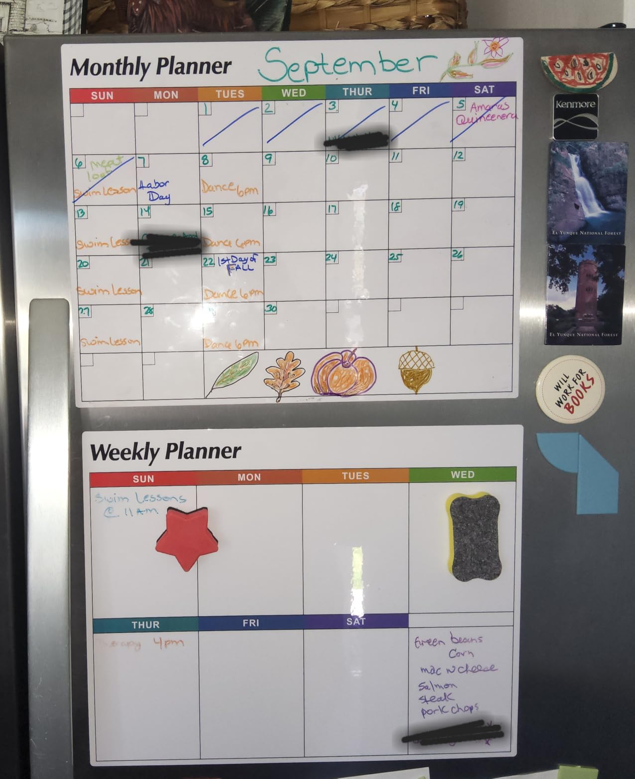 Dry Erase Magnetic Calendar for Refrigerator, 3 Pack- Monthly & Weekly & Daily Planner Magnet Whiteboard for Fridge Wall Door - Shopping, Meal/Menu, to Do List, Family Schedule Planning Board (D) customer photo 2