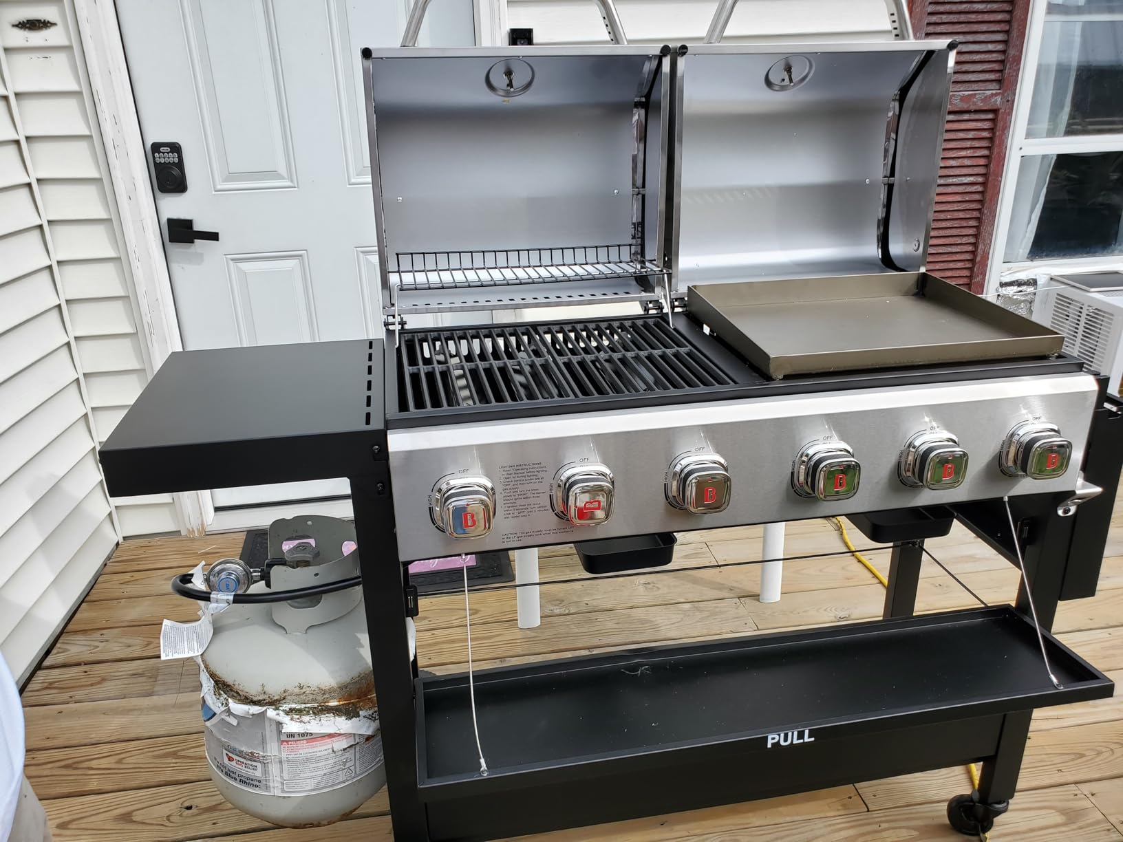 Brand-Man 6-Burner Propane Gas Grill Griddle Combo 2-in-1 Outdoor BBQ Grill customer photo 2