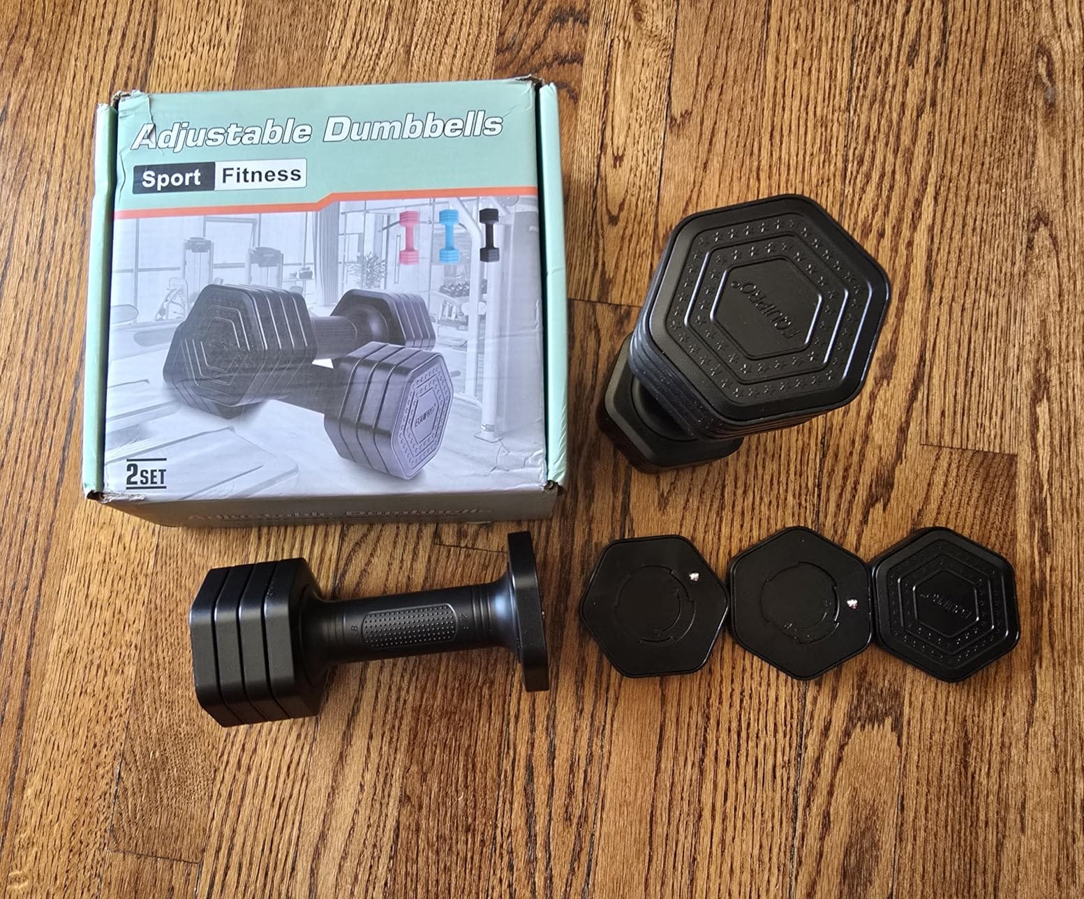 EQUIPRO Adjustable Dumbbell Set, 4 in 1 Free Weights Dumbbells Set for Women, Weights for Women at Home, 2lb 3lb 4lb 5lb with TPU Soft Rubber Handle for Home Gym Exercise Training customer photo 2