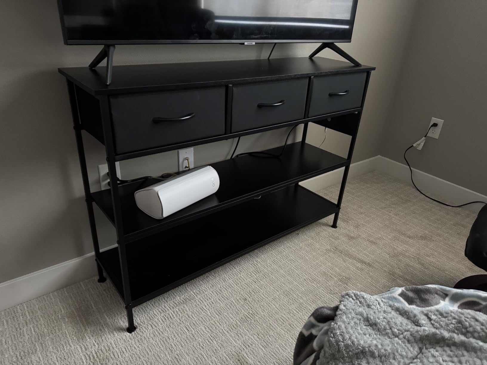 Lulive Entryway Table with Outlets, 3 Fabric Drawers, 43 in Console Table customer photo 1