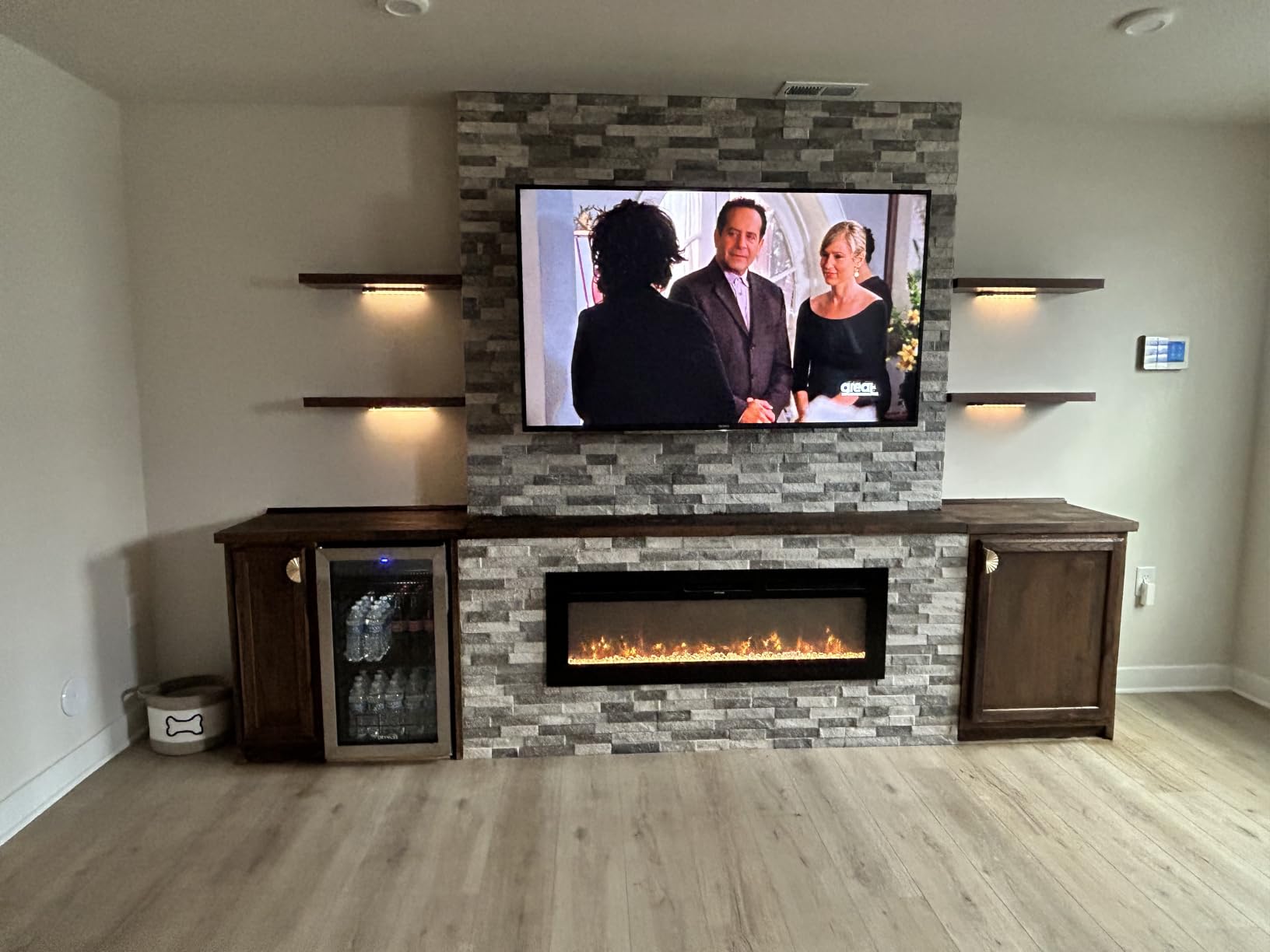 EUHOMY 50 Inch Electric Fireplace Recessed and Wall Mounted customer photo 1