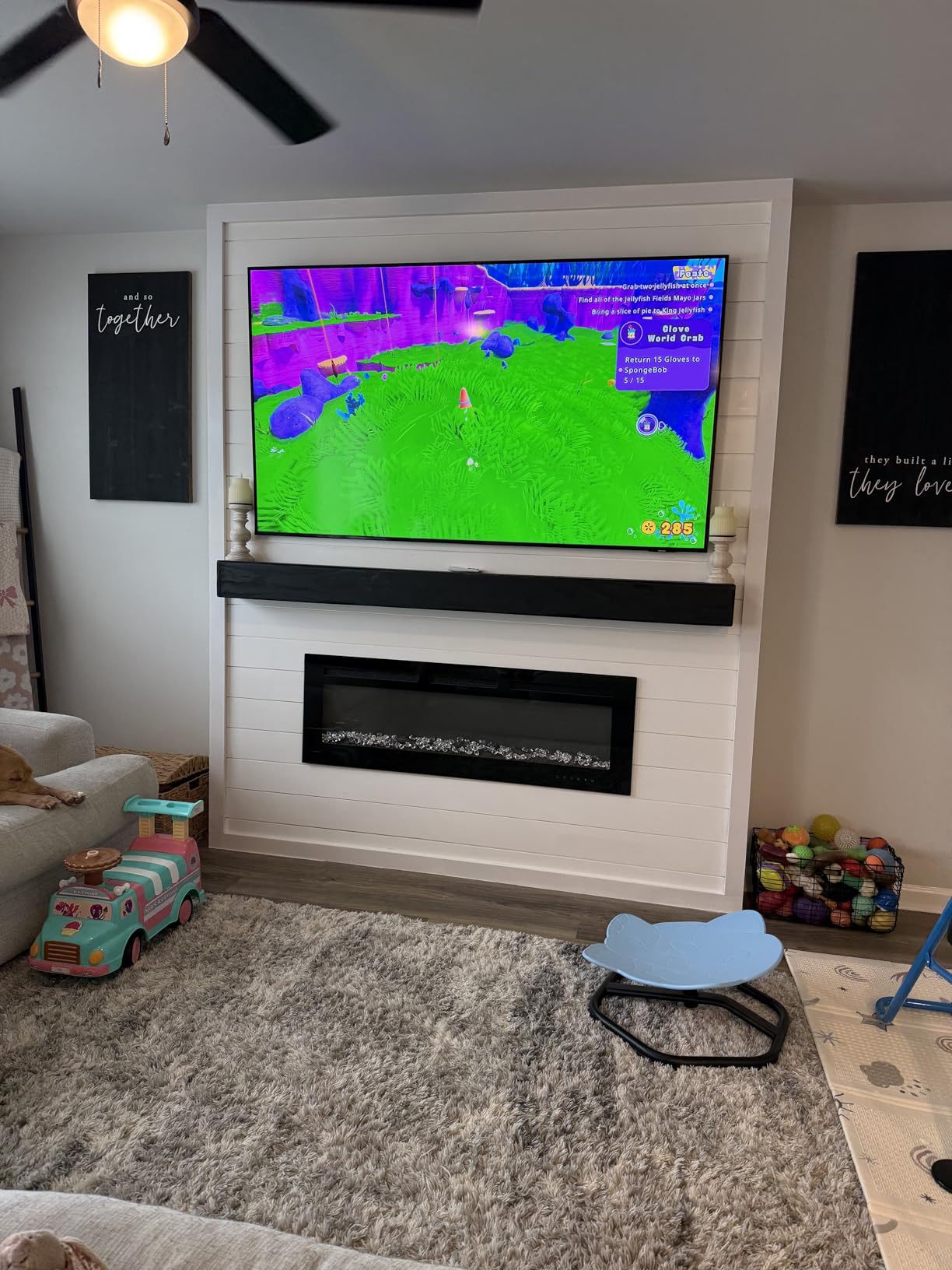 EUHOMY 50 Inch Electric Fireplace Recessed and Wall Mounted customer photo 2