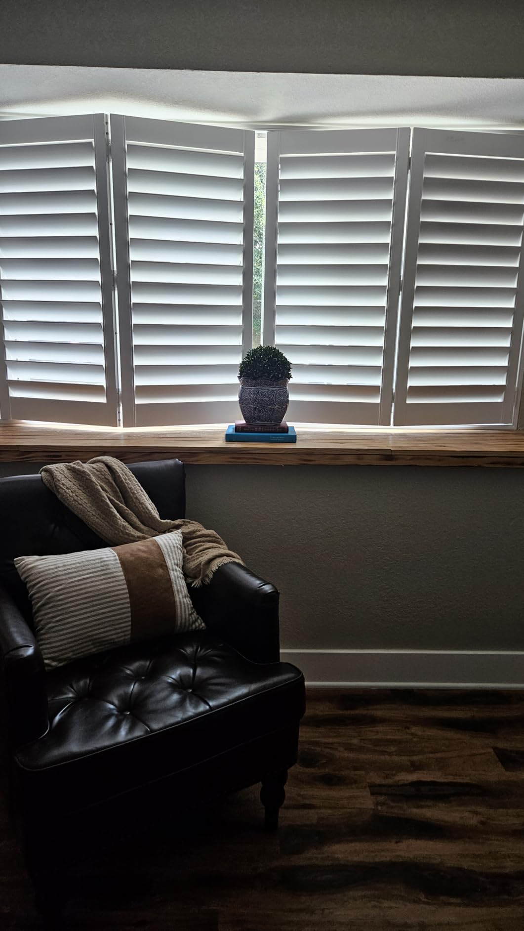 Plantation Shutters for Interior Windows,White,Faux Wood,Custom Made customer photo 1