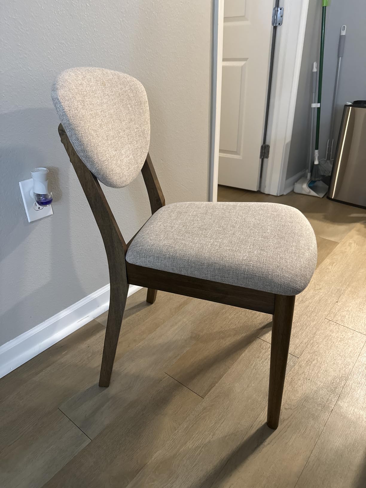 Best Choice Products Dining Chairs Set of 2, Mid-Century Modern Upholstered Wood, Armless w/Seat Cushion, Padded Backrest - Walnut/Olive customer photo 1