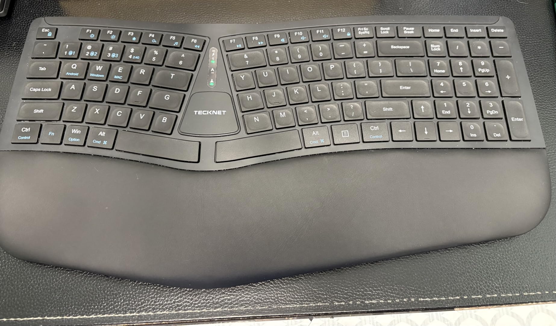 TECKNET Wireless Ergonomic Keyboard Rechargeable, 2.4G+Bluetooth Ergo Cordless USB Computer Keyboard, Wrist Rest, Natural Typing, Stain-Resistant Fabric, Compatible For Windows Computer Desktop Laptop customer photo 2