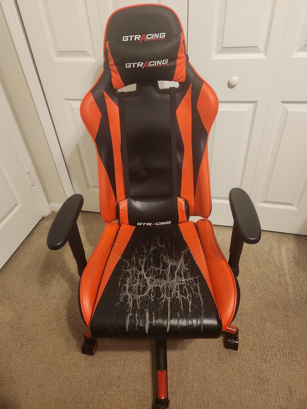 GTPLAYER Gaming Chair with Footrest, Ergonomic Computer Game Desk Chair, Reclining Gamer Chair Seat Height Adjustment, Swivel Rocker with Headrest and Lumbar (Blue) customer photo 1