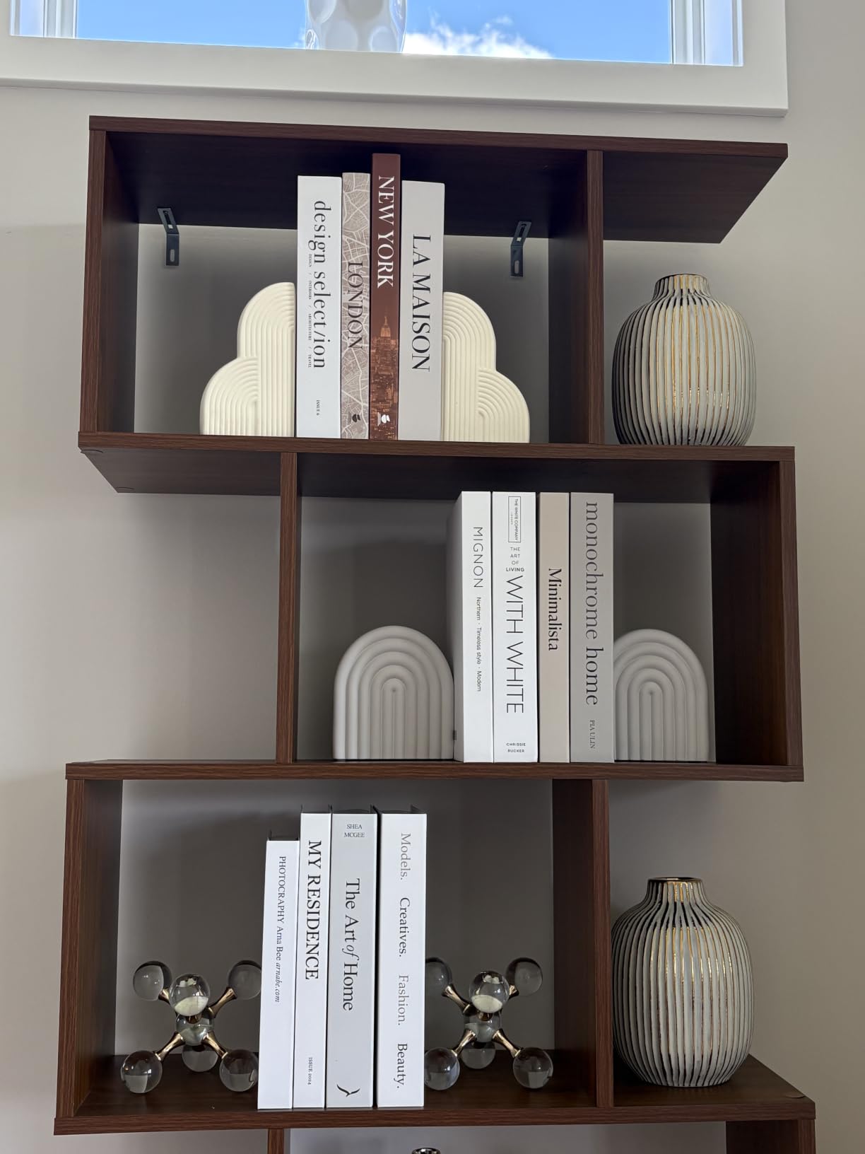 Decorative Concrete Bookends for Heavy Books - Stylish Set of 2, Anti-Slip customer photo 1