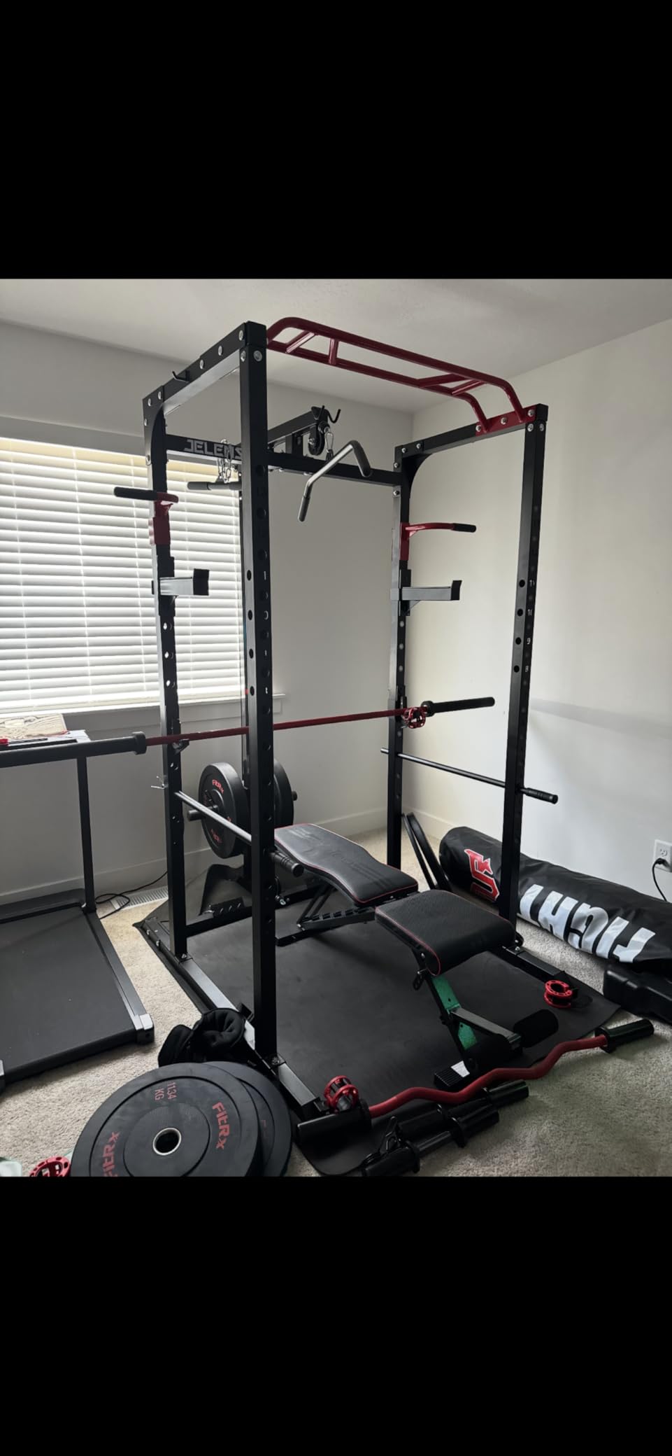 JELENS S11 Power Cage, 2000LB Multi-Function Power Rack with LAT Pulldown, Squat Rack with Adjustable Pulley System and Training Attachments, Weight Rack for Home Gym customer photo 1