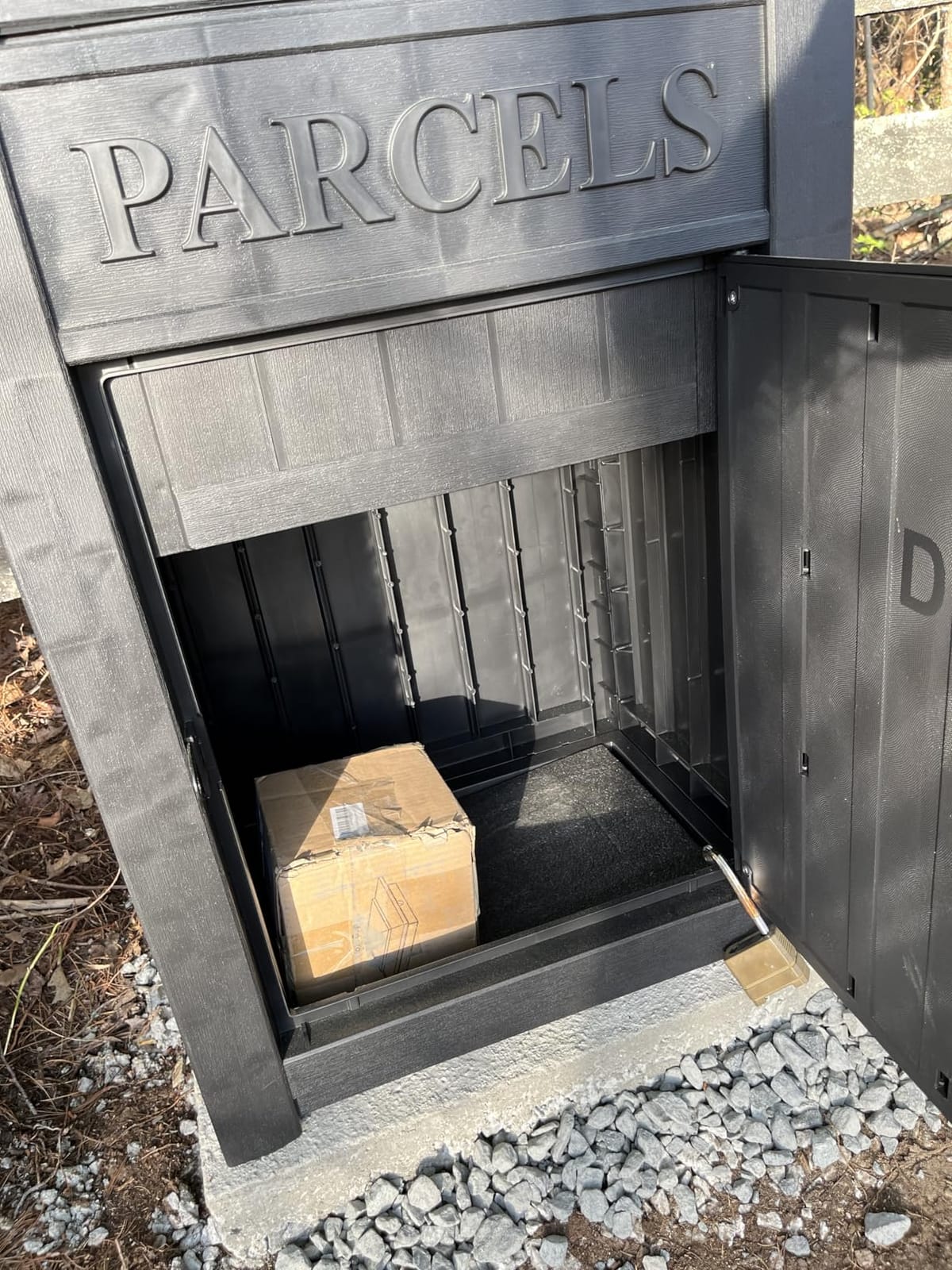 Package Delivery Box for Outside, Large Parcel Drop Box with Lockable Secure, Waterproof and Anti-Theft Storage for Porch, Curbside, House (Grey) customer photo 2