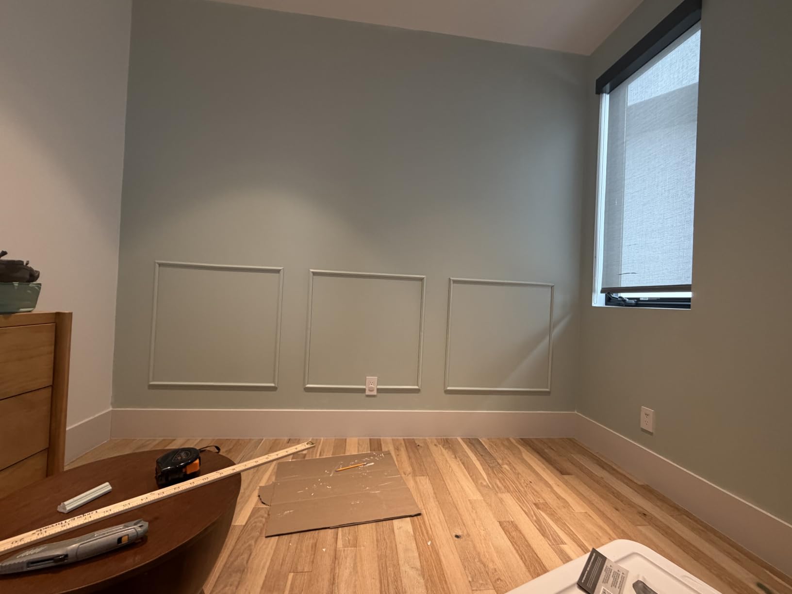 Colingmill Accent Wall Molding Kit Premade Panel,3set,31.4x31.4in | Wainscoting Panels, Peel and Stick, Wall Moulding, 3D, White, Pre Cut Picture Frame Trim, for Walls Home Decoration customer photo 2