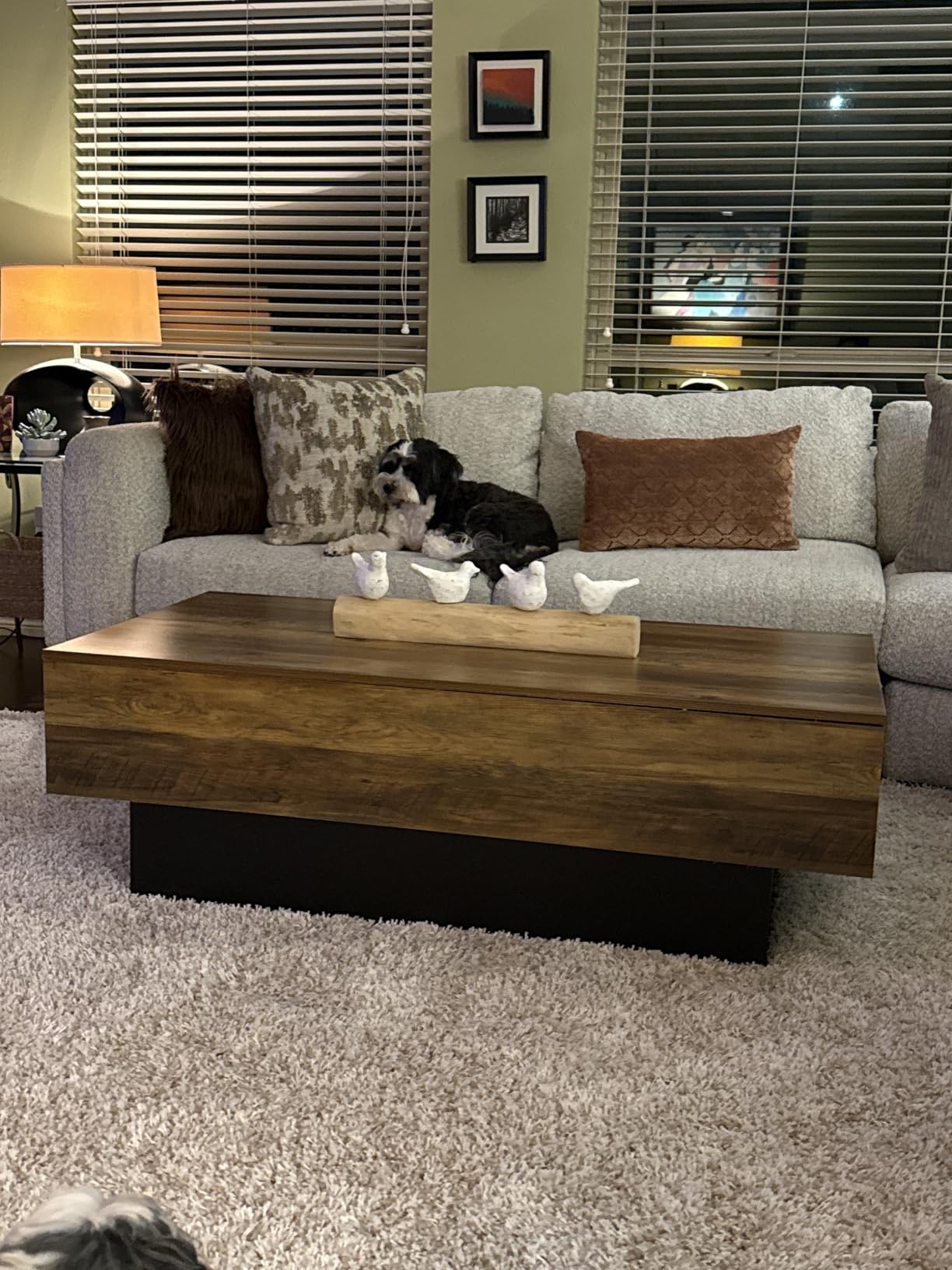 Tribesigns 55-Inch Farmhouse Wood Coffee Table, Rustic Large Rectangle Tea Table, Vintage Center Table for Living Room, Office Reception, Rustic Brown & Grey customer photo 2