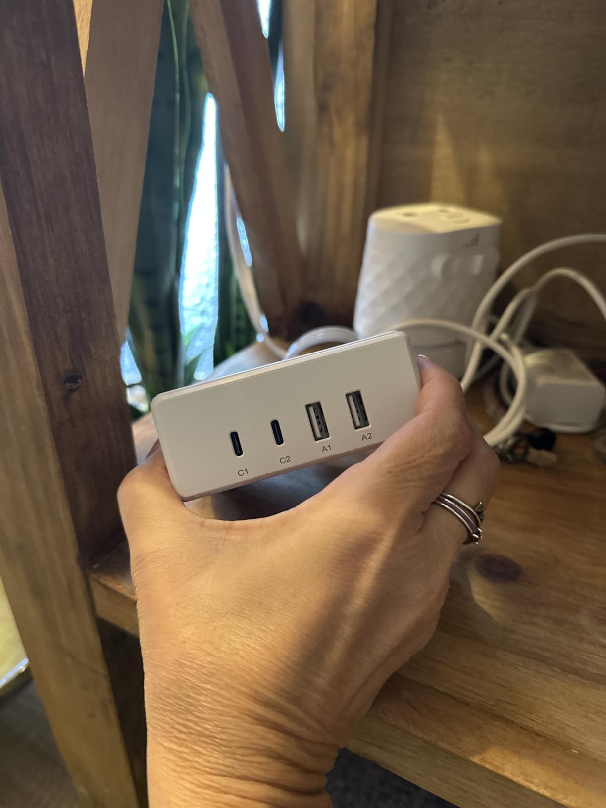 SUPERDANNY Extension Cord,Flat Plug Surge Protector Power Strip,10Ft customer photo 1