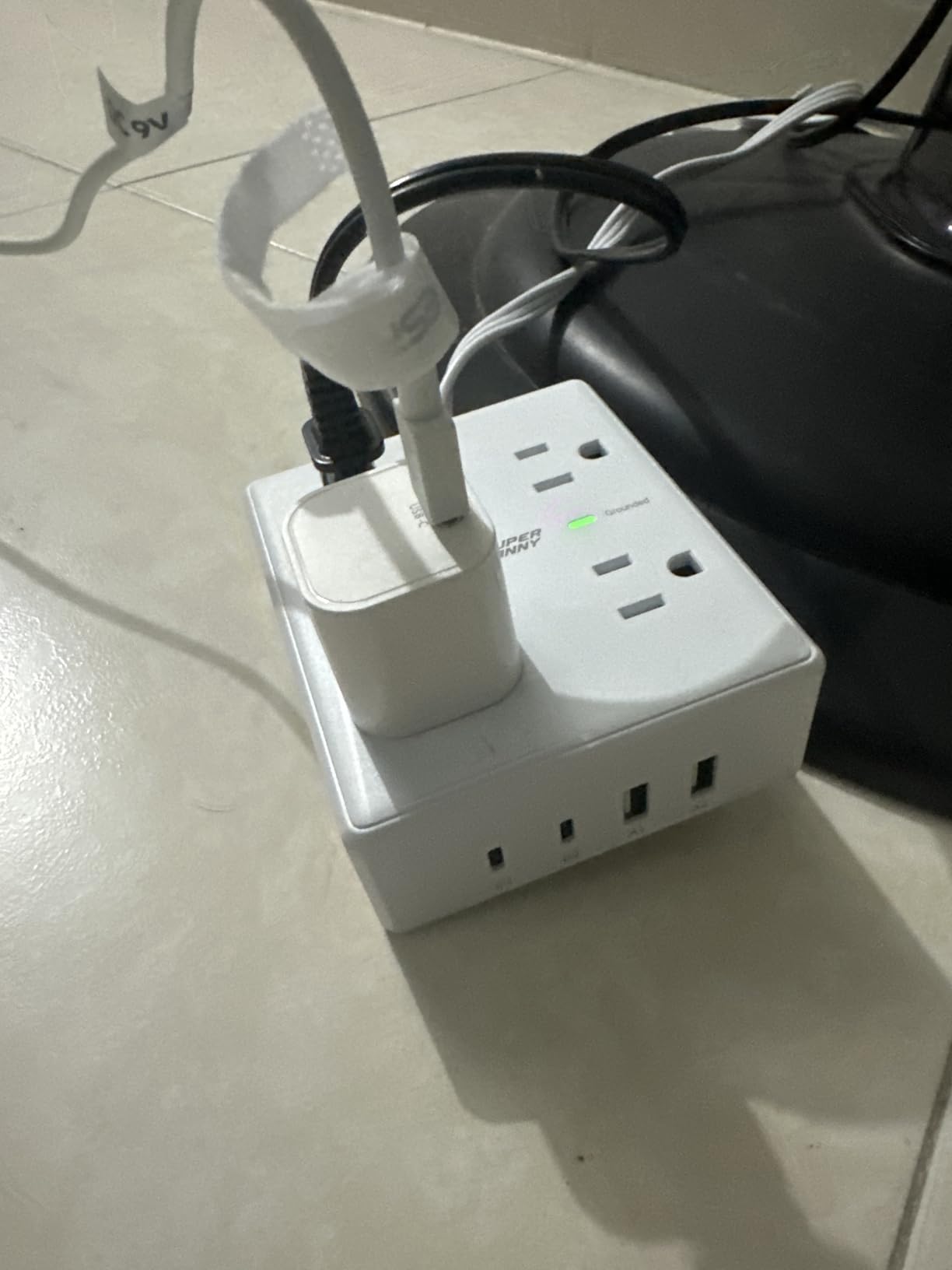 SUPERDANNY Extension Cord,Flat Plug Surge Protector Power Strip,10Ft customer photo 2