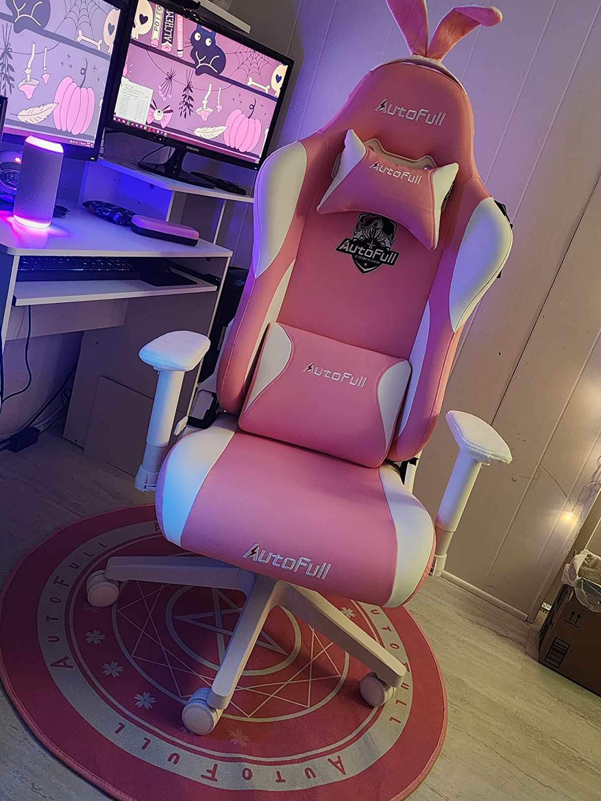 AutoFull G7 Gaming Chair - 3-Zone Lumbar, 22-Point Adjustment, Breathable Mesh, Custom Backplate, 720° Armrests, BIFMA Certified Ergonomic, 140° Recline, IGR Certified, Niko Endorsed - White customer photo 2