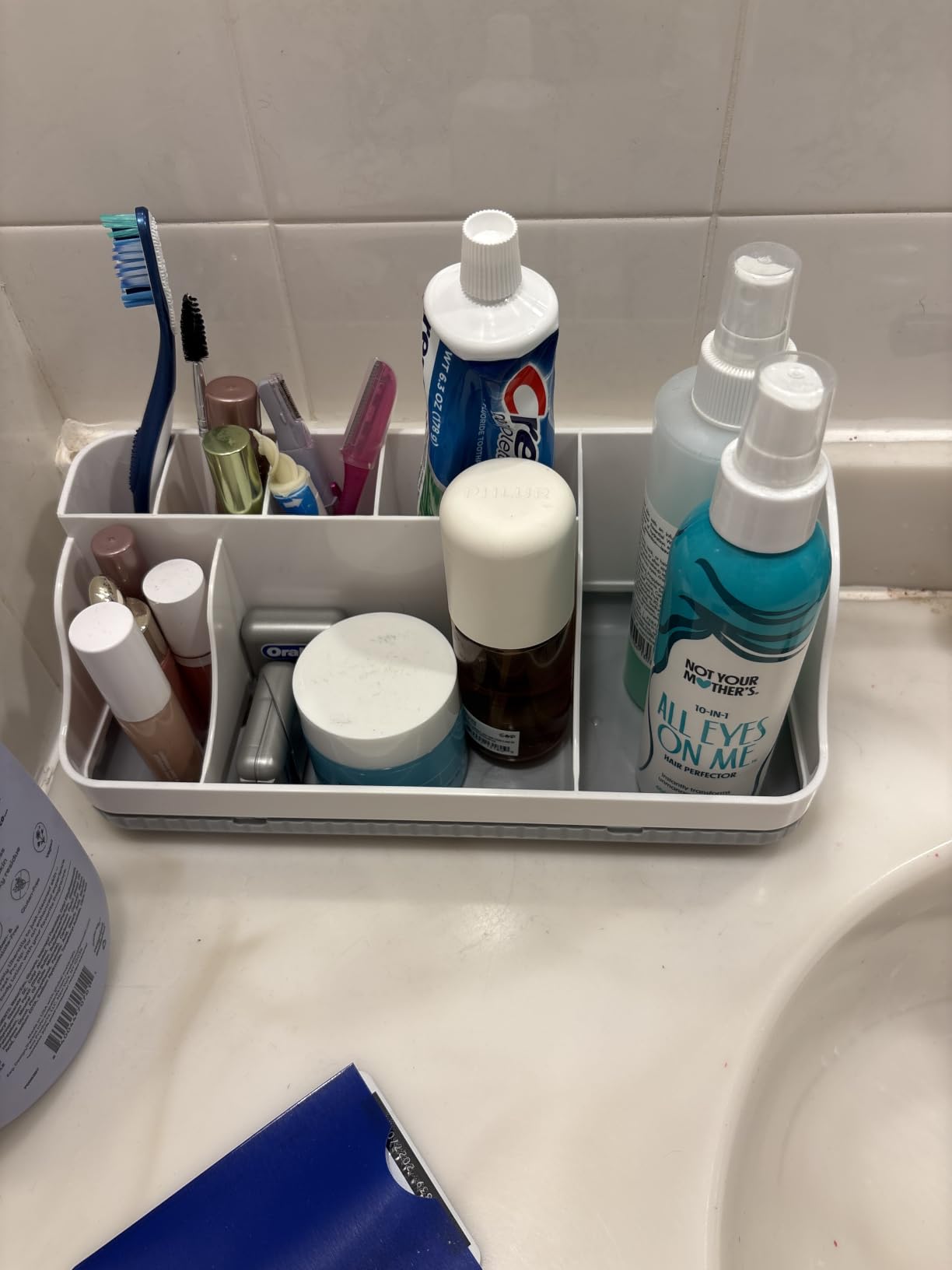 Bathroom Counter Organizer and Storage, 7 Slots Detachable Toothbrush Holders for Bathrooms, Anti-Slip Electric Toothbrush and Toothpaste Holder Countertop Vanity Organizer Accessories for Adults Kids customer photo 2