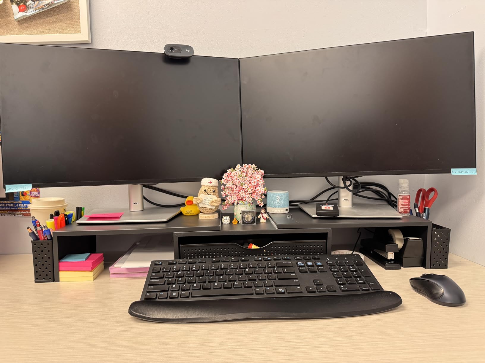Spacrea Dual Monitor Stand Riser with Drawer and 2 Pen Holders customer photo 1