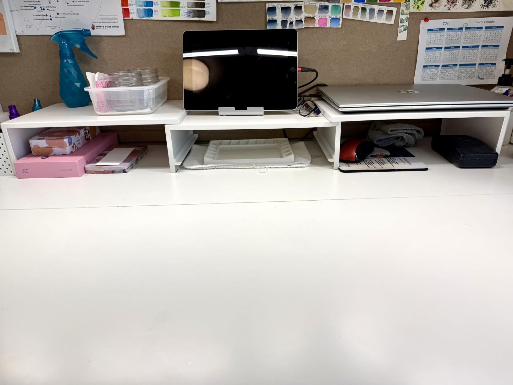 Spacrea Dual Monitor Stand Riser with Drawer and 2 Pen Holders customer photo 2