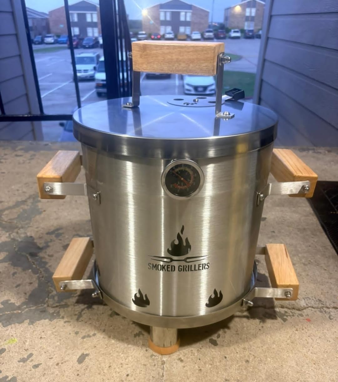 Barrel Smoker Grill Combo | 100% Stainless Steel Barrel | 95% Less Smoke, Even Heat | Easy to Use & Clean – Vertical Smoker Ideal for Balconies and Backyards (MEDIUM-25 LBS) customer photo 1
